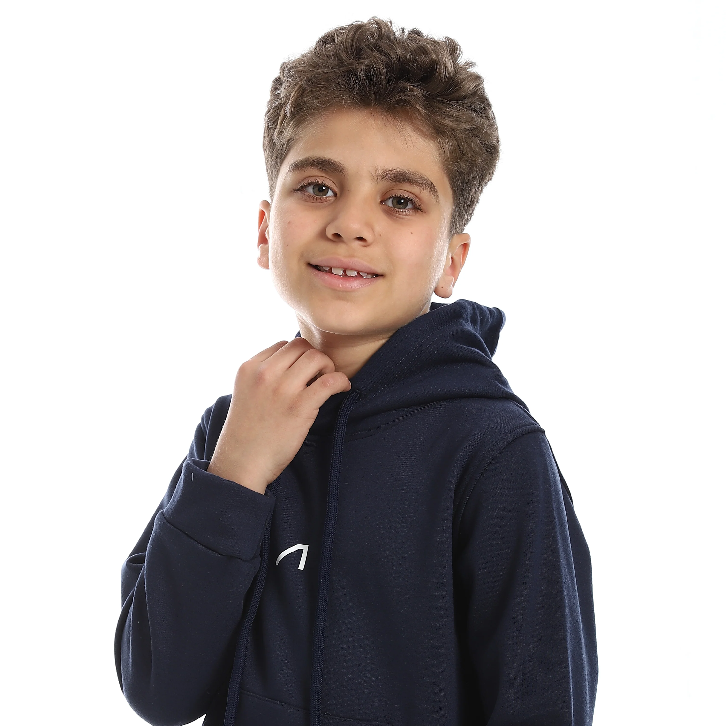 سويت شيرت اوفر سايز اكتف أولادي بزنط - ازرق غامق - Image 4