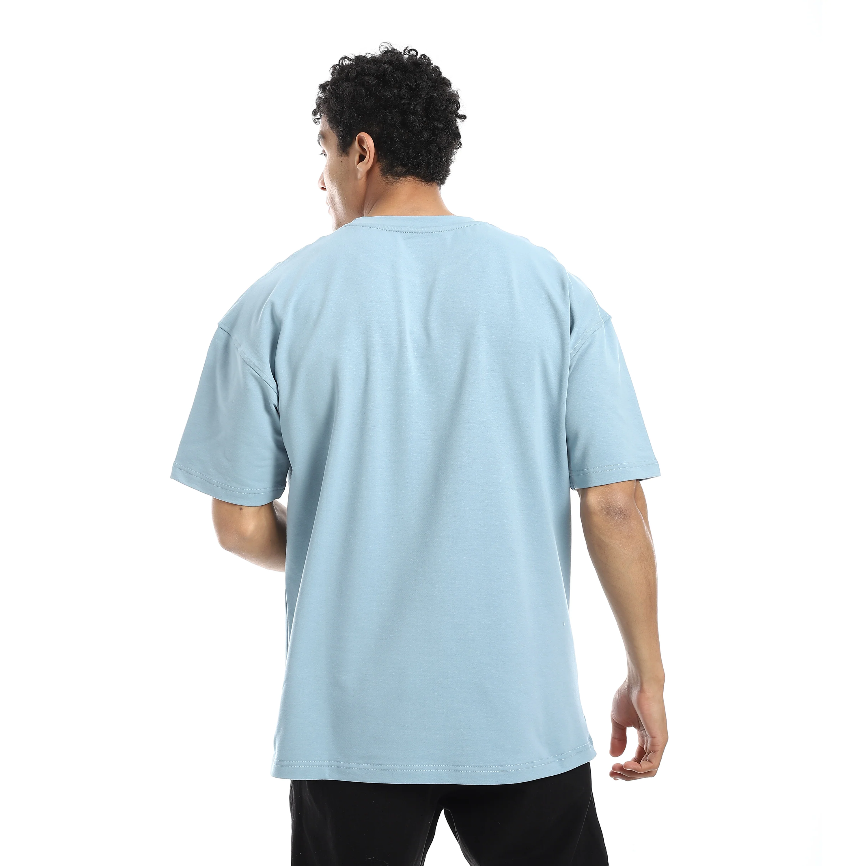 تي شيرت اكتف رجالي اوفر سايز - ازرق فاتح - Image 3