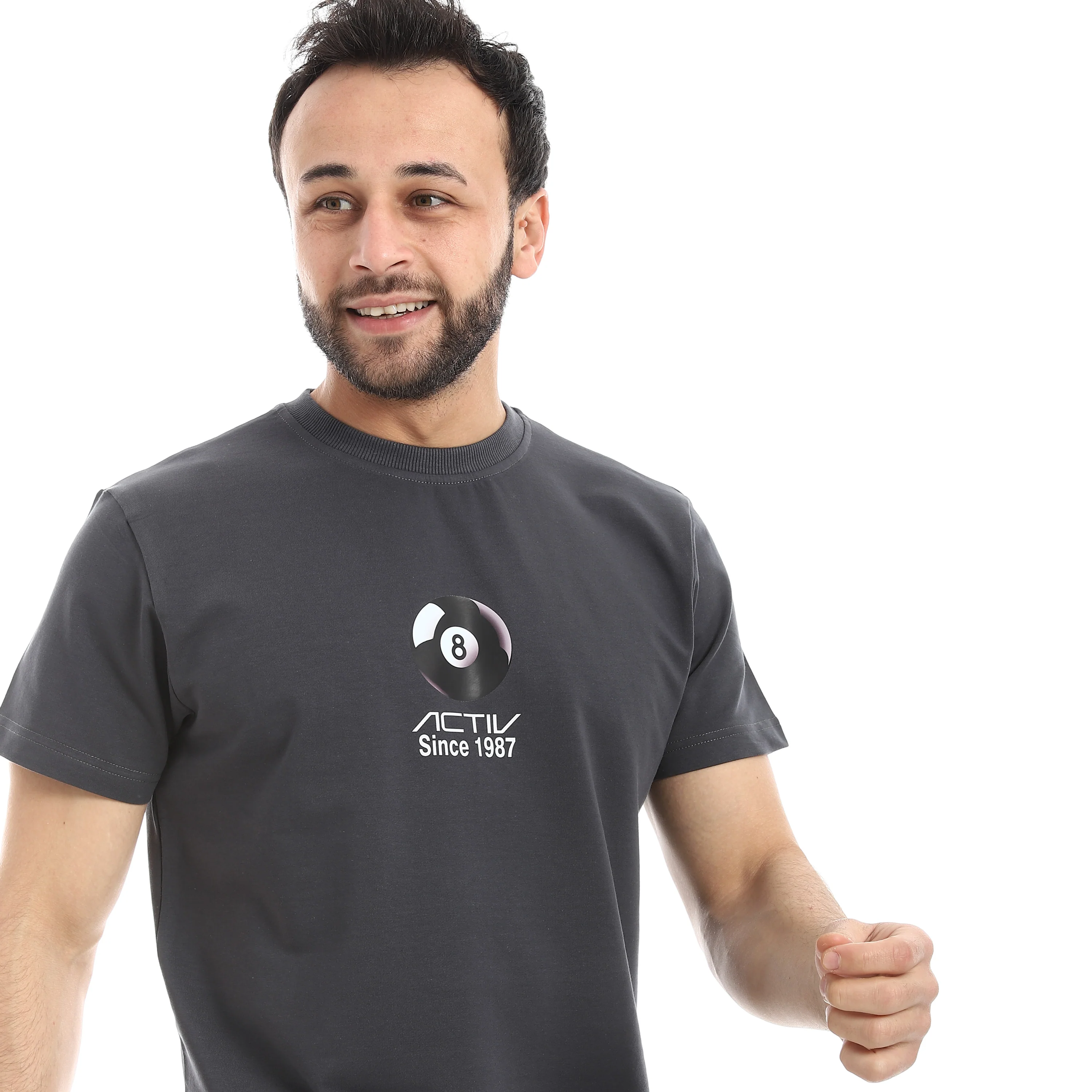 تي شيرت اكتف رجالي - رمادي غامق - Image 4
