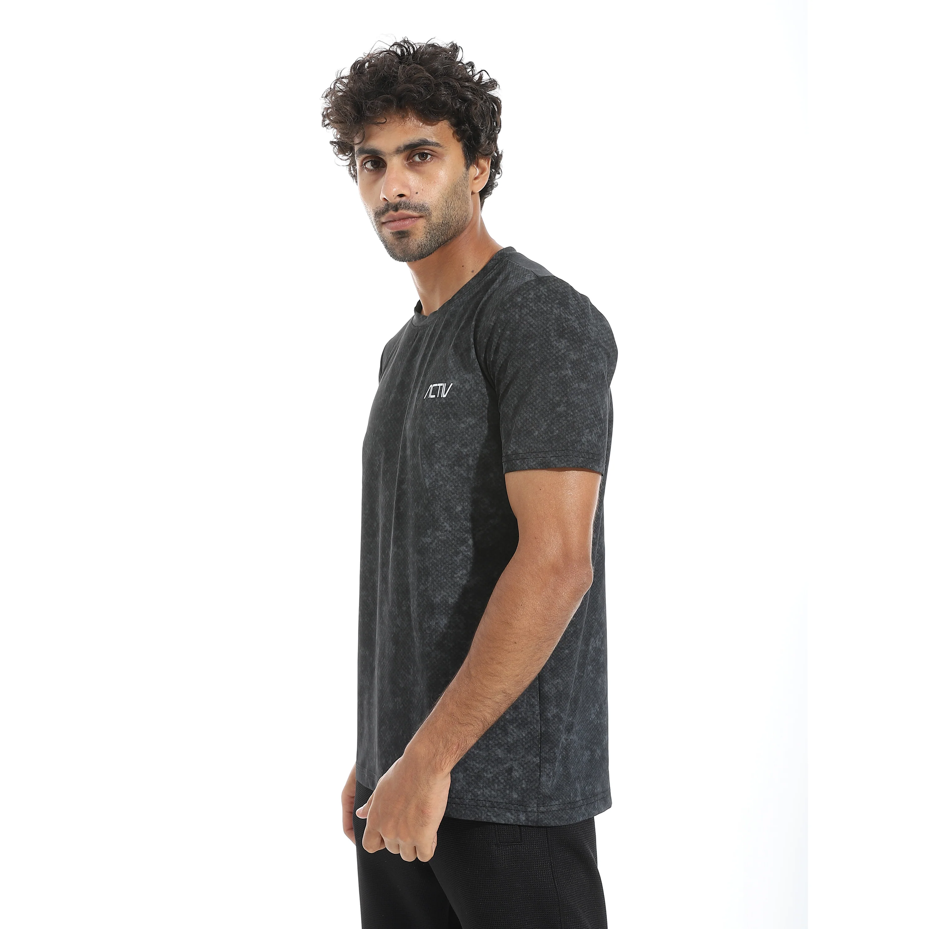 تى شيرت اكتف رجالى - اسود - Image 4