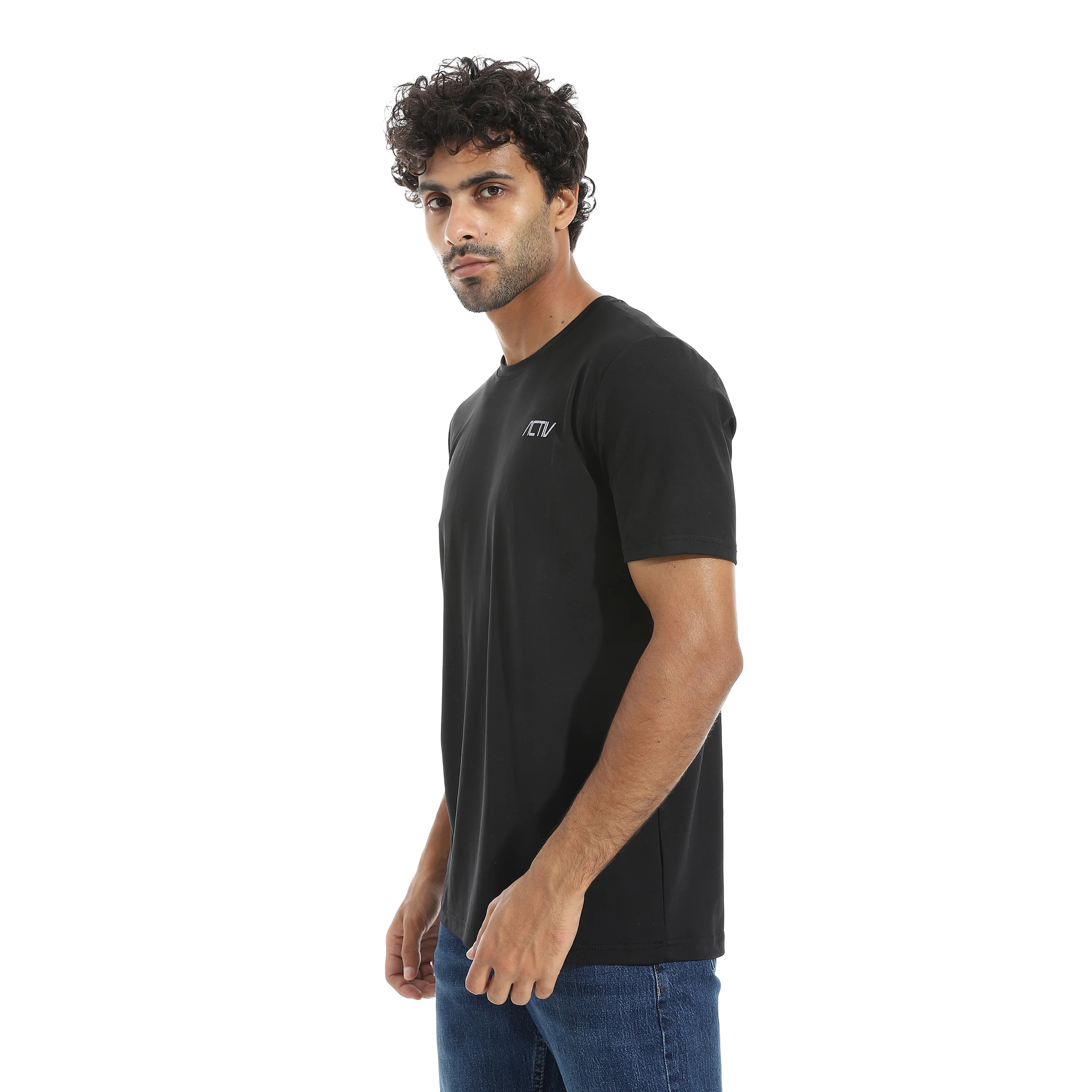 تى شيرت اكتف رجالى - اسود - Image 2