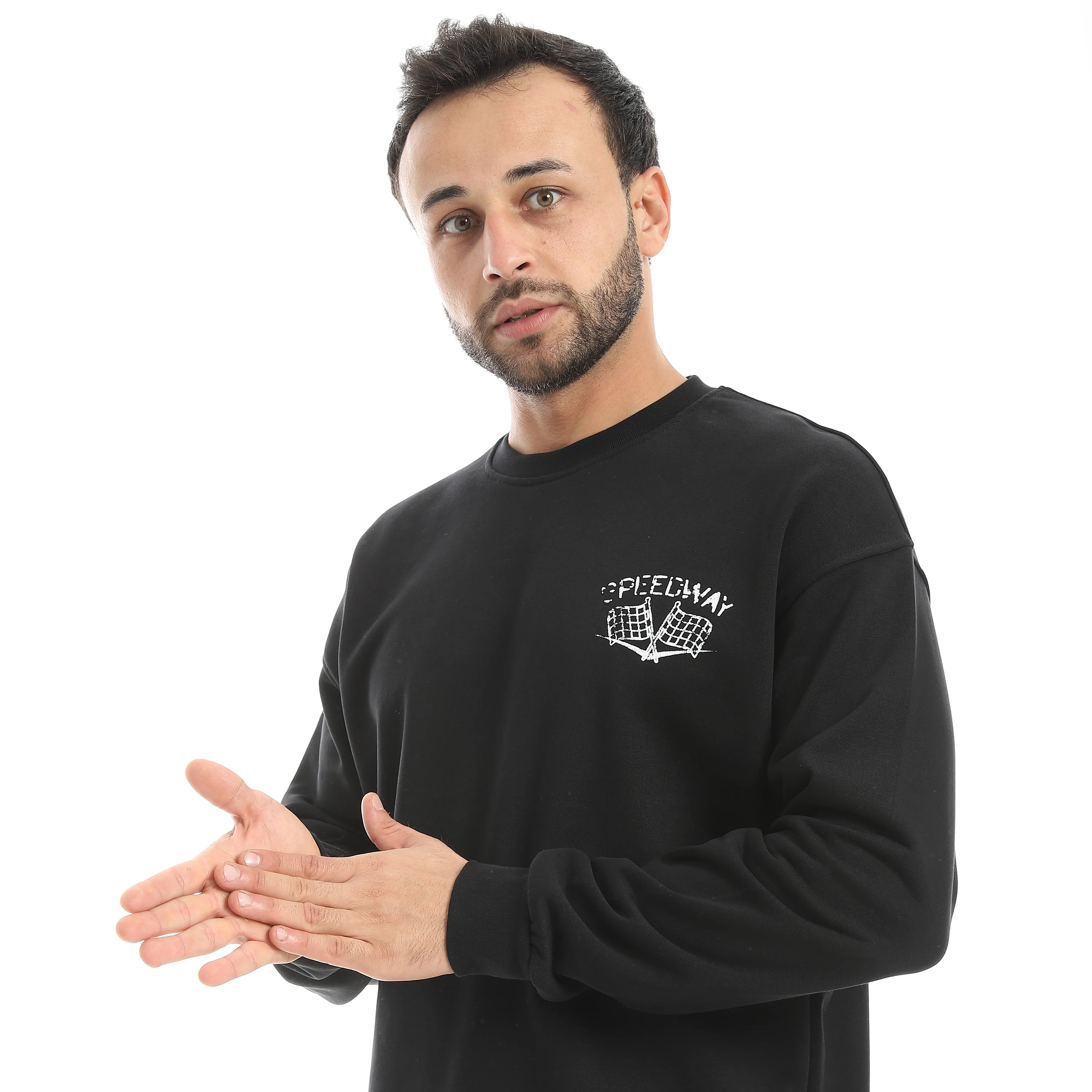 سويت شيرت بيزك رجالى 2A - اسود - Image 3