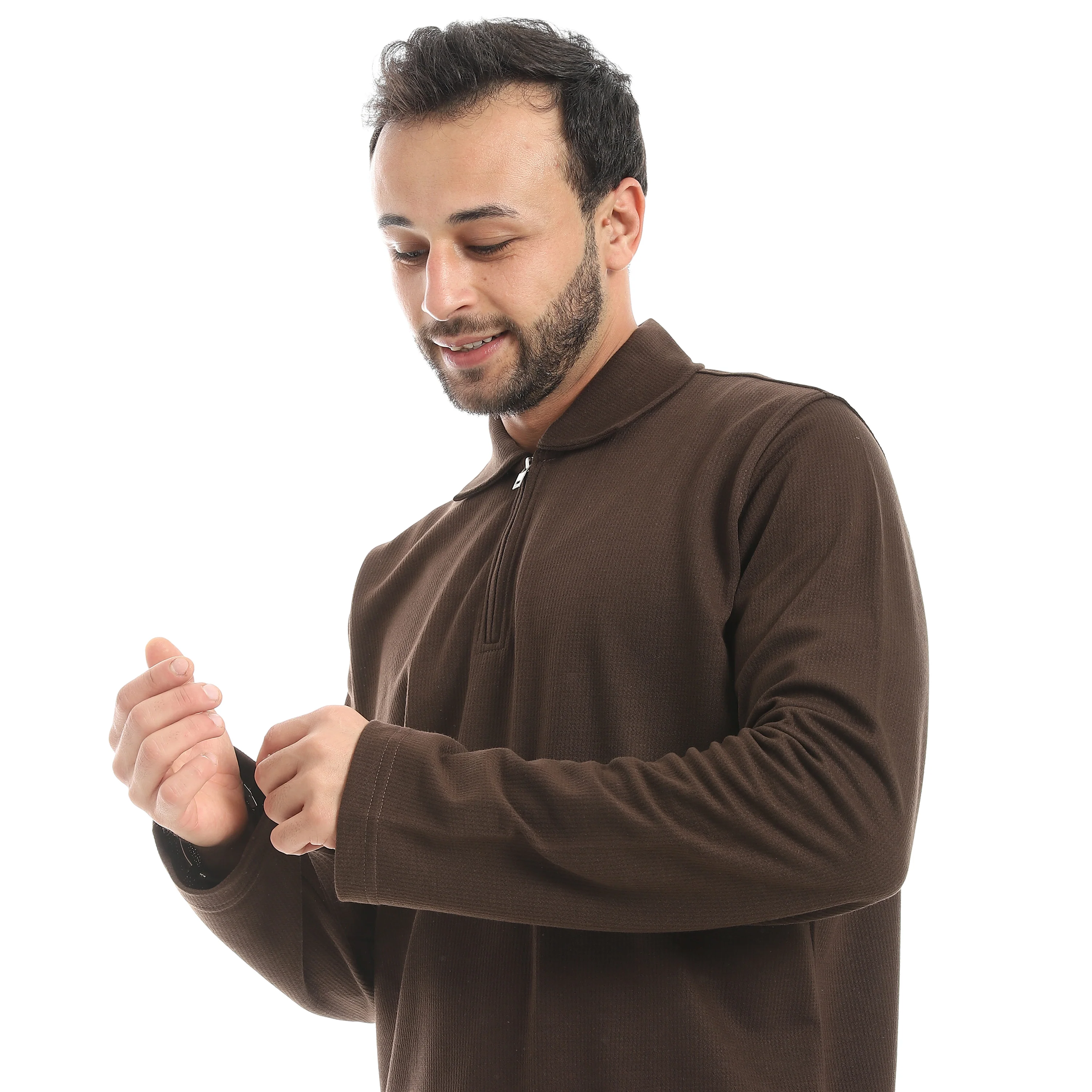 سويت شيرت ياقه2T&A - بني - Image 3