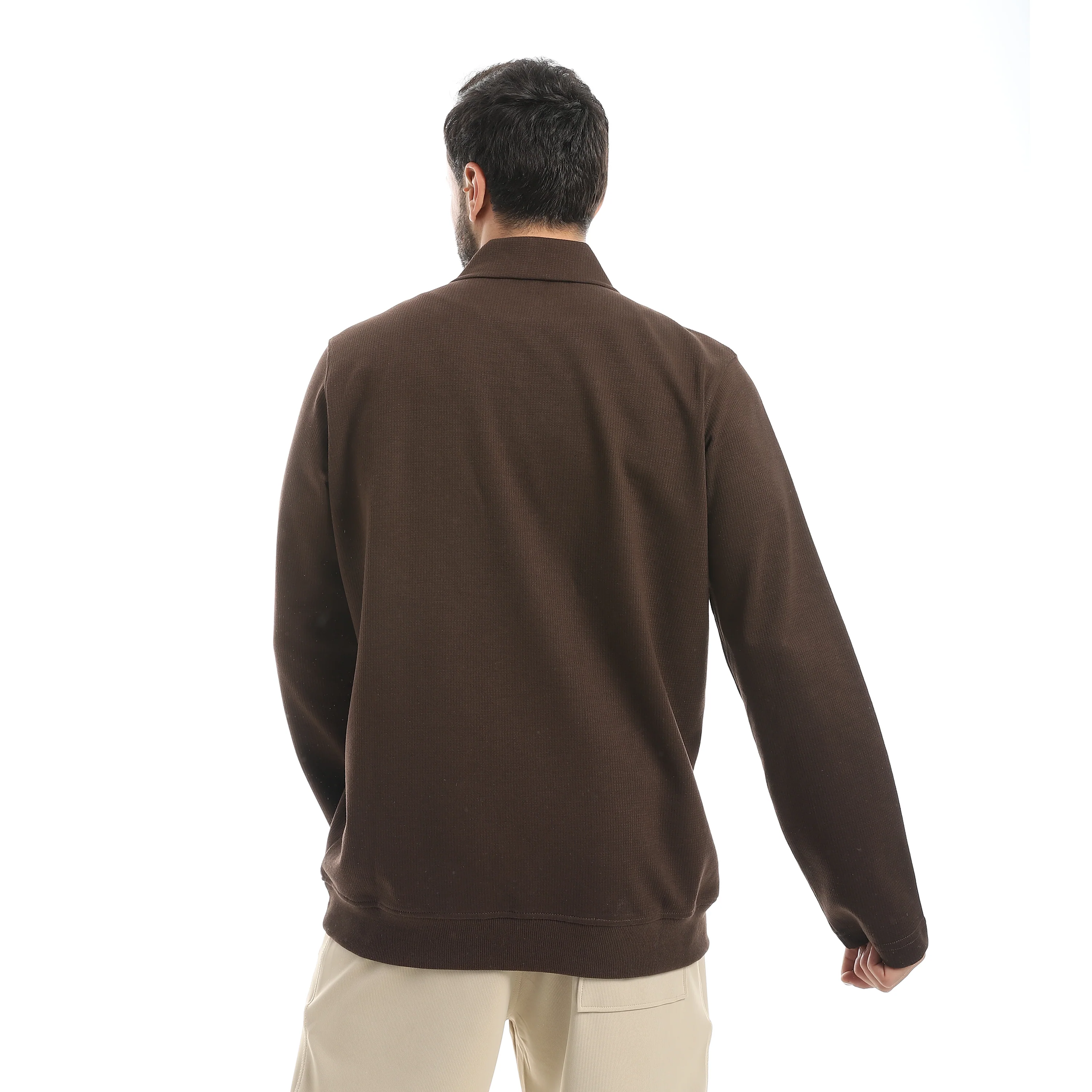 سويت شيرت ياقه2T&A - بني - Image 4