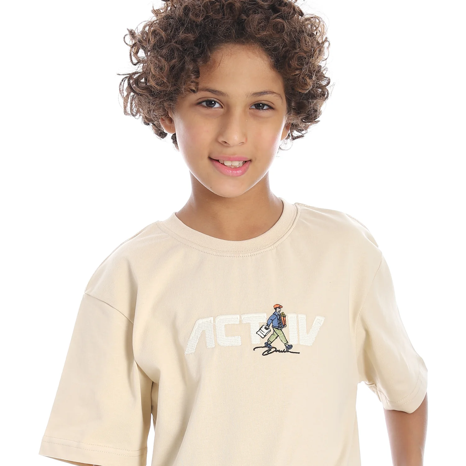 تى شيرت اكتف اطفالى - كريمي - Image 4