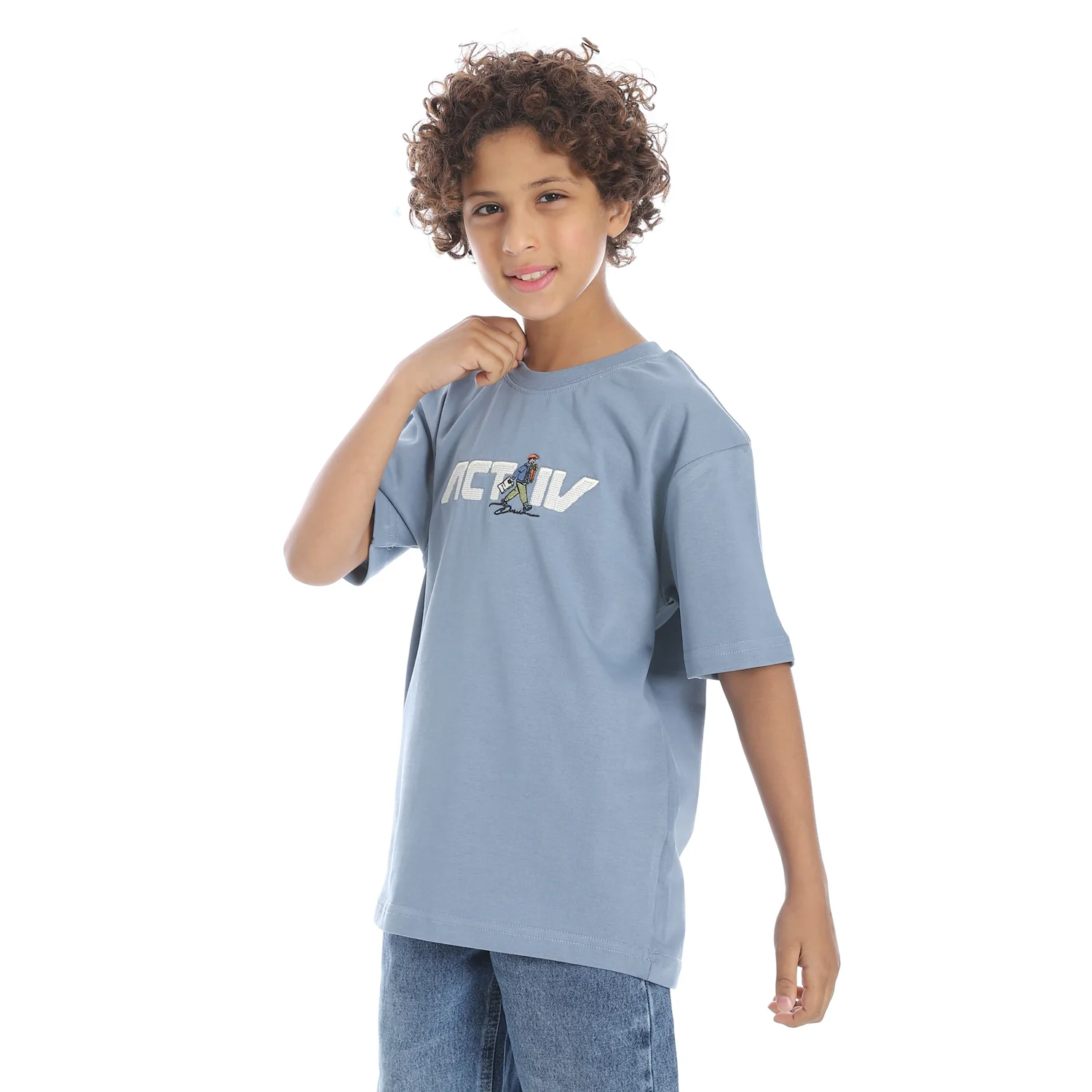 تى شيرت اكتف اطفالى - انديجو - Image 2