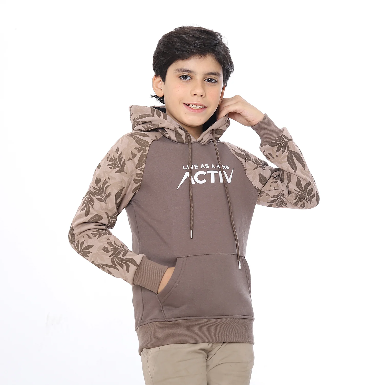 ACTIV KIDS HOODED SWEATSHIRT - COFFEE - Image 3