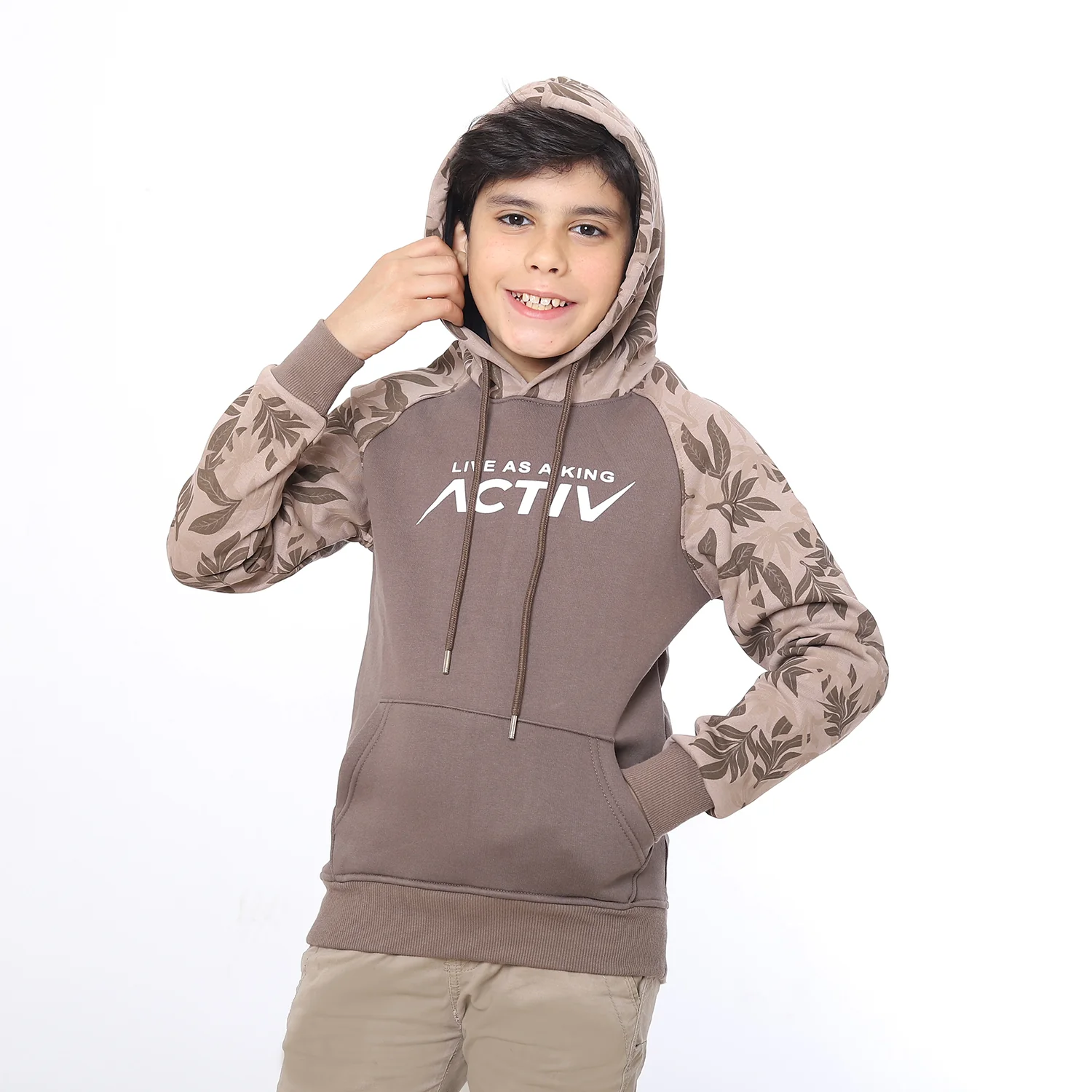 ACTIV KIDS HOODED SWEATSHIRT - COFFEE - Image 5