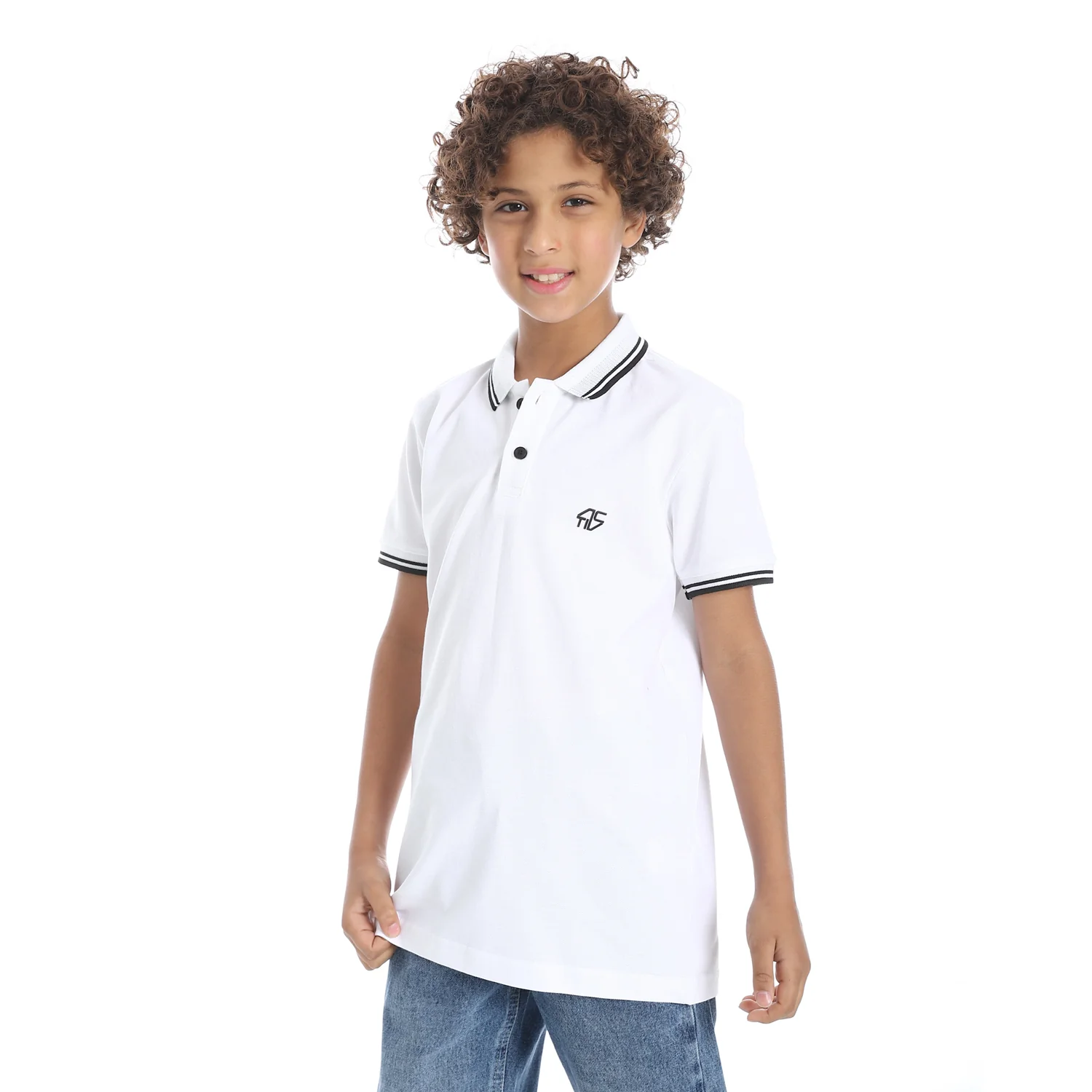 بولو شيرت اكتف اطفالى - ابيض - Image 2