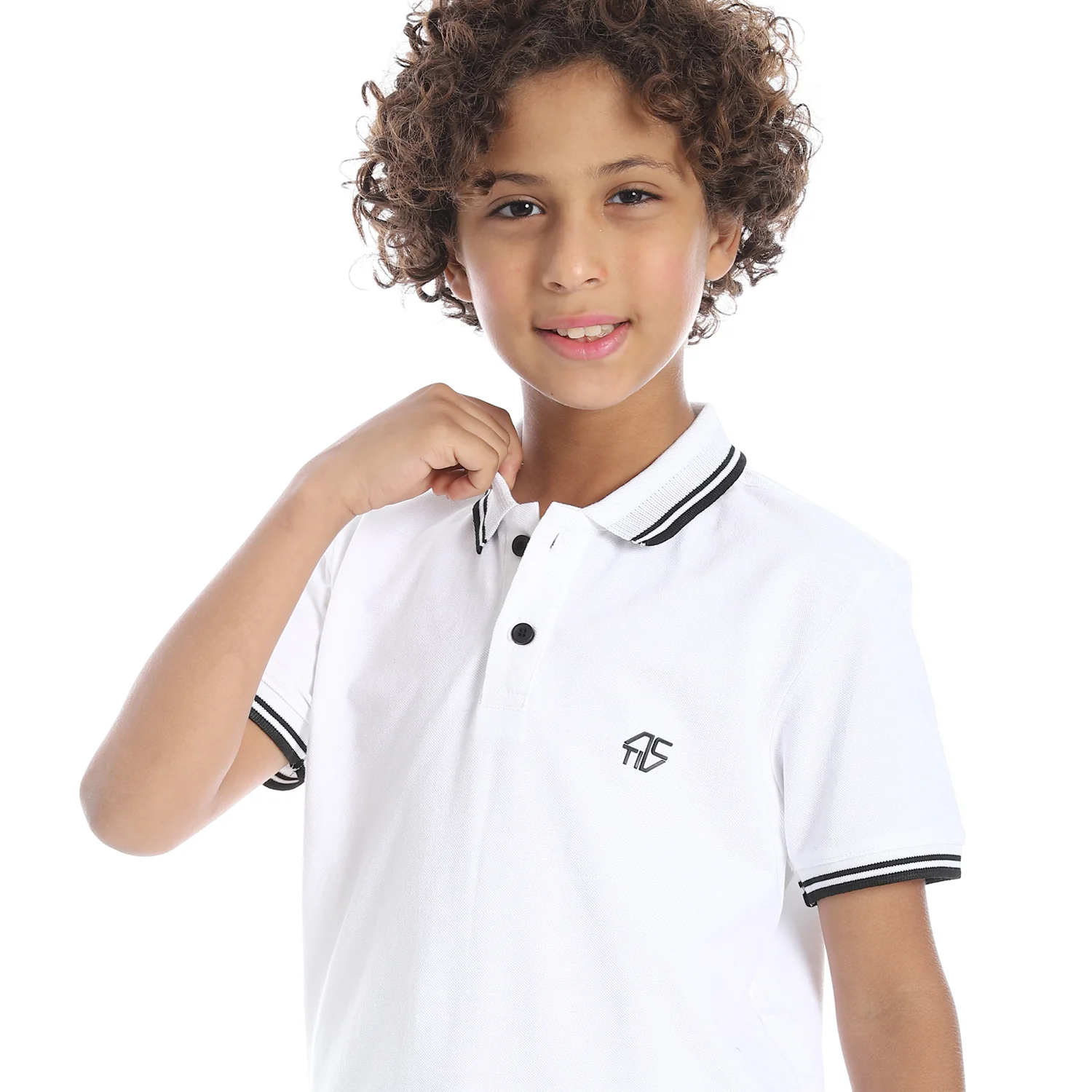 بولو شيرت اكتف اطفالى - ابيض - Image 4