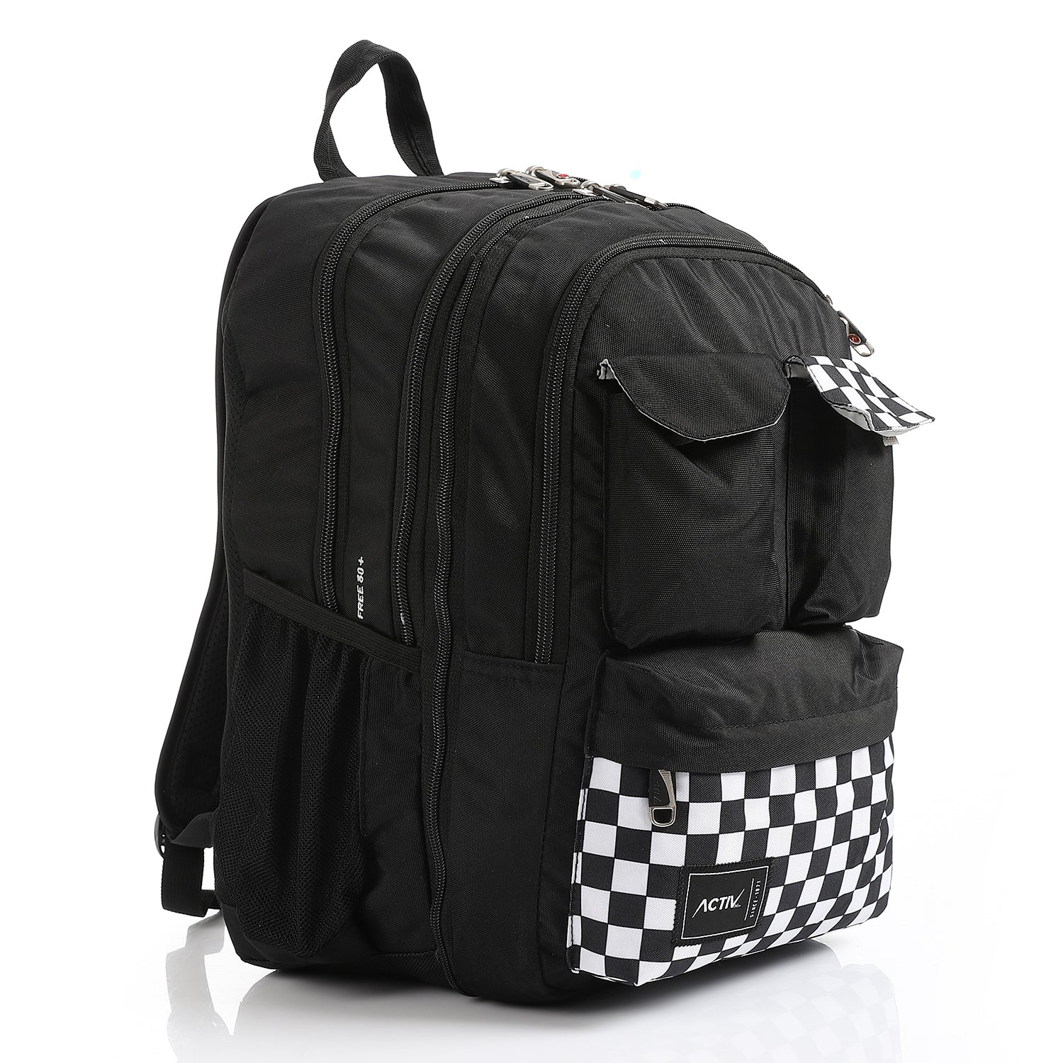 ACTIV LAPTOPCELL+IPAD BACKPACK - اسود*اسود*مربعات*رمادى فاتح*اسود - Image 3