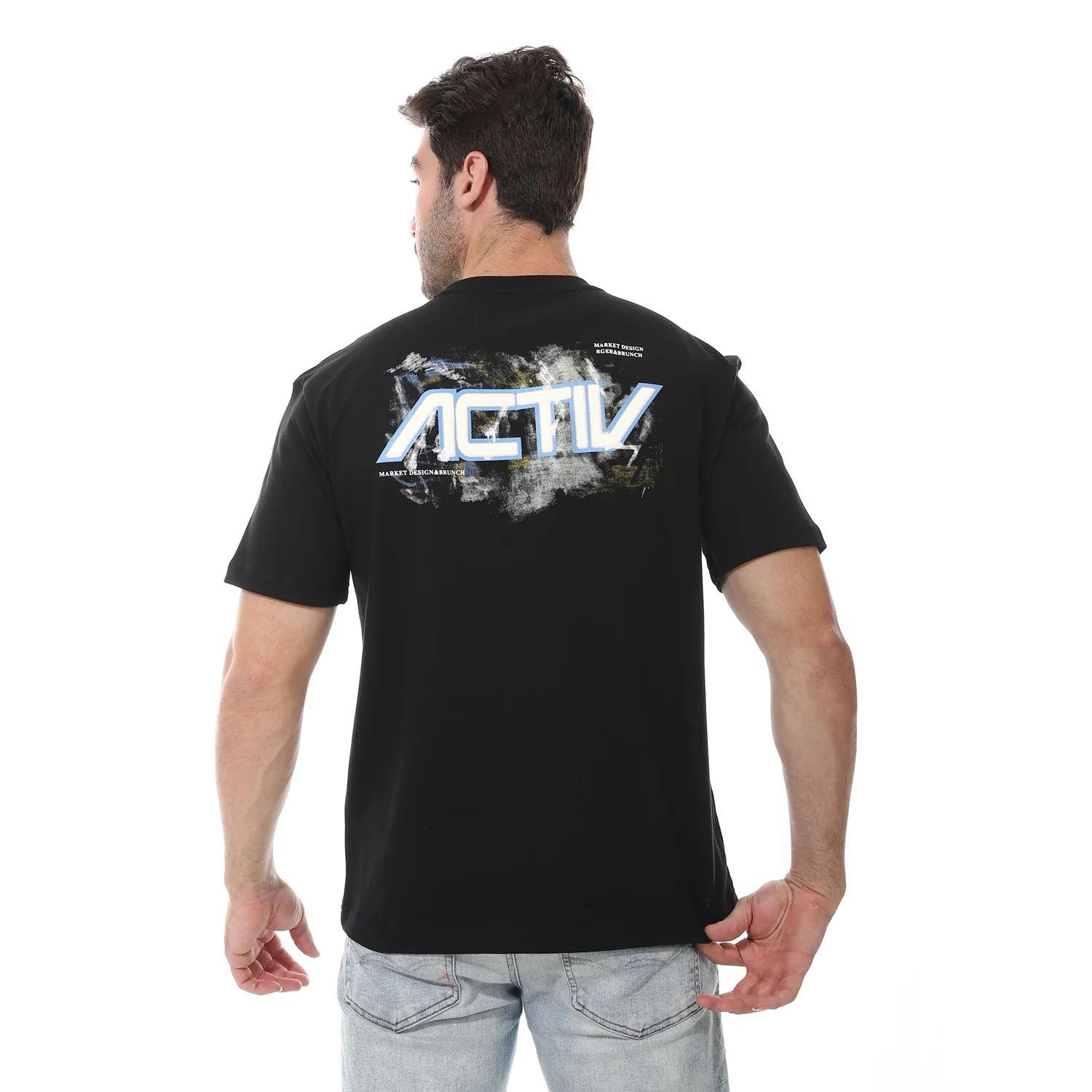 ACTIV MEN'S BASIC T-SHIRT - BLACK - Image 3