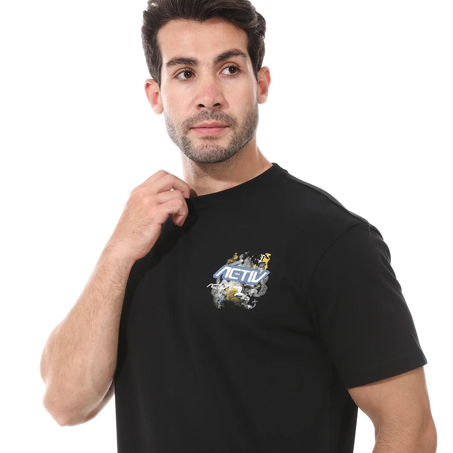 ACTIV MEN'S BASIC T-SHIRT - BLACK - Image 4