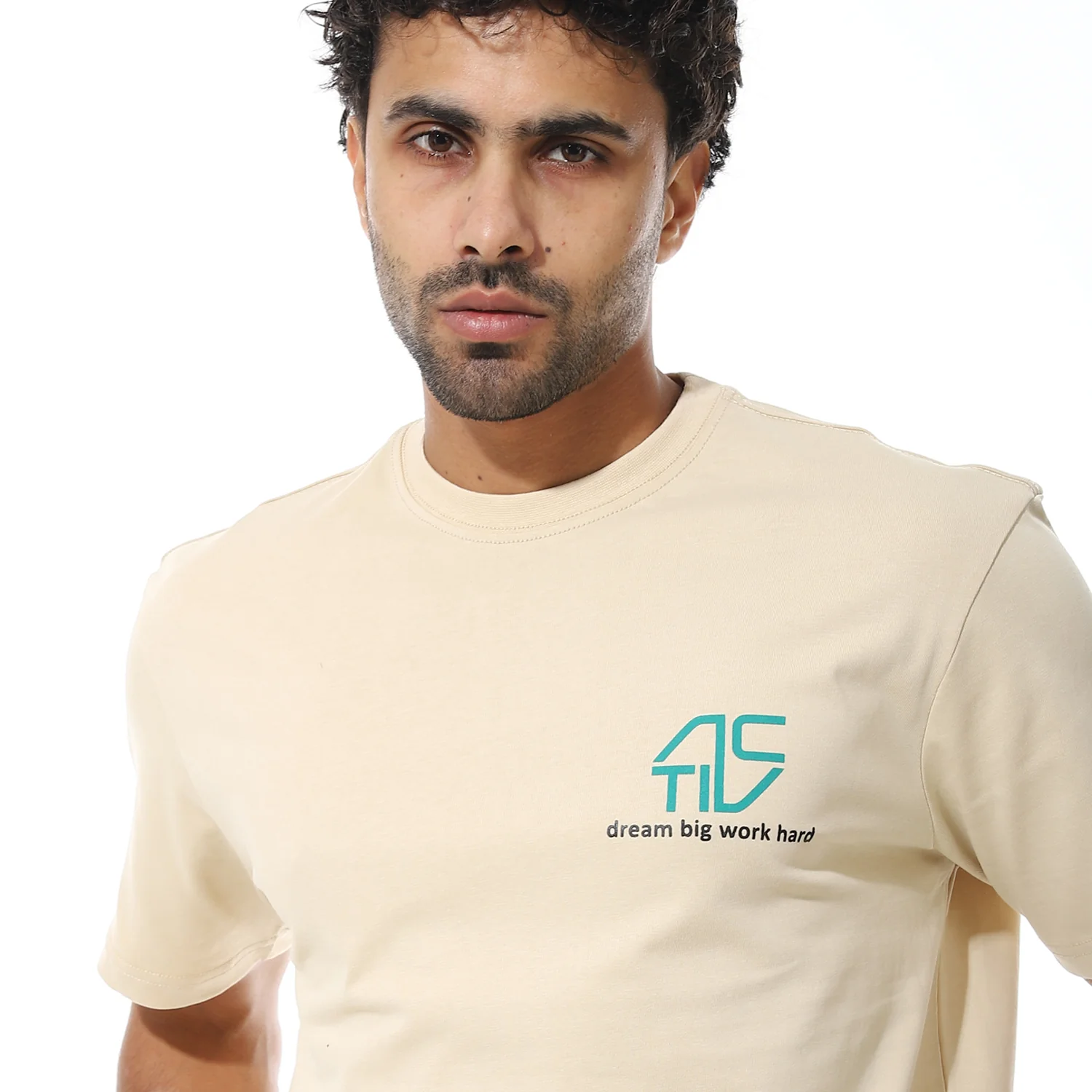 تى شيرت اكتف بيزك راوند رجالى - كريمى - Image 4