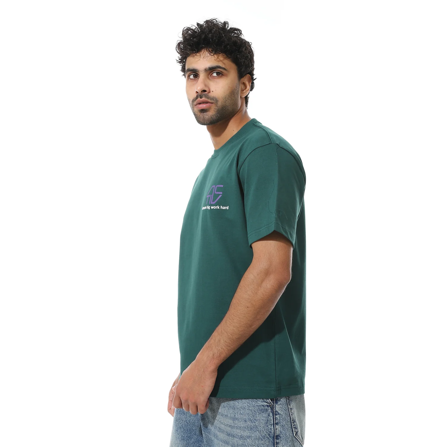 تى شيرت اكتف بيزك راوند رجالى - زيتى - Image 3