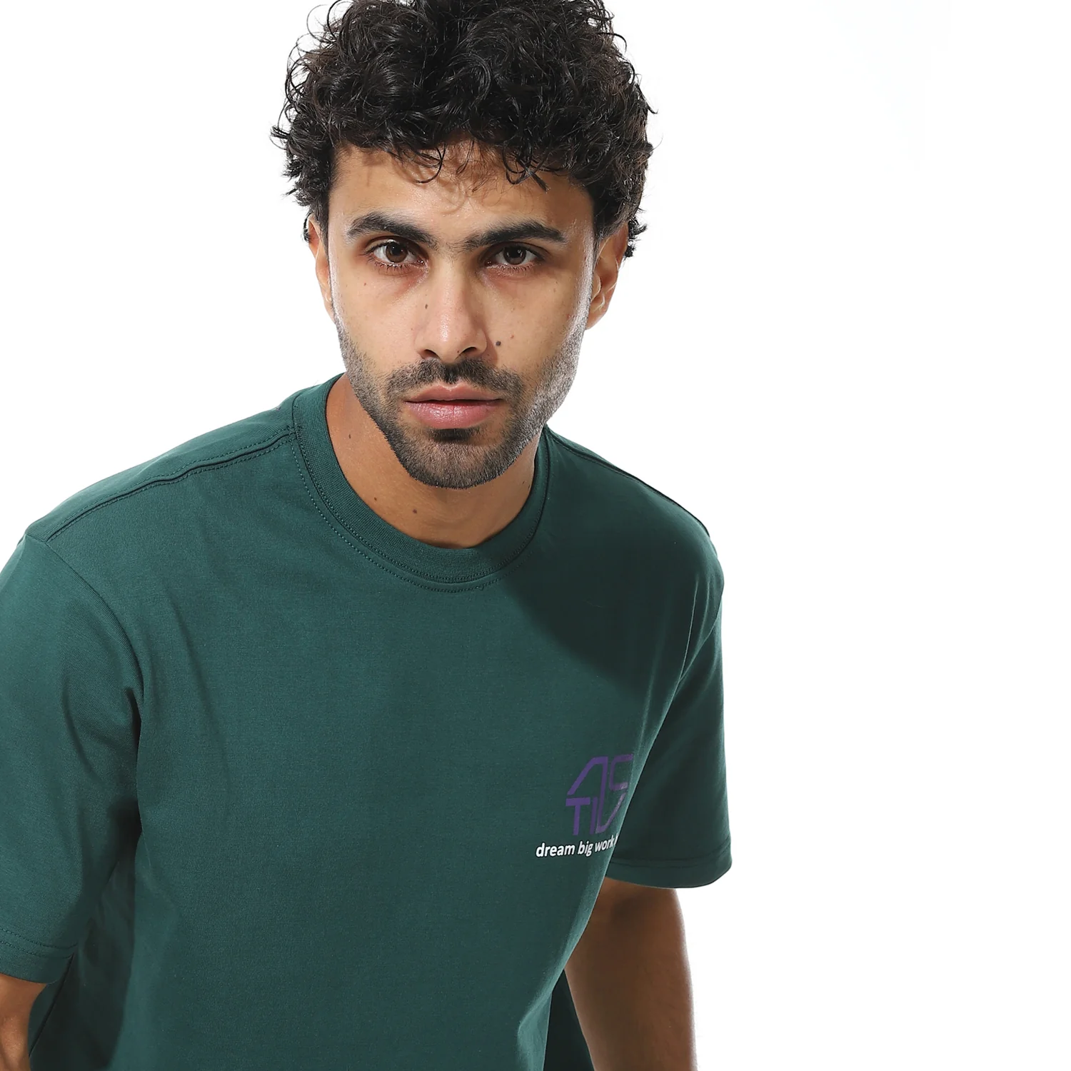 تى شيرت اكتف بيزك راوند رجالى - زيتى - Image 4