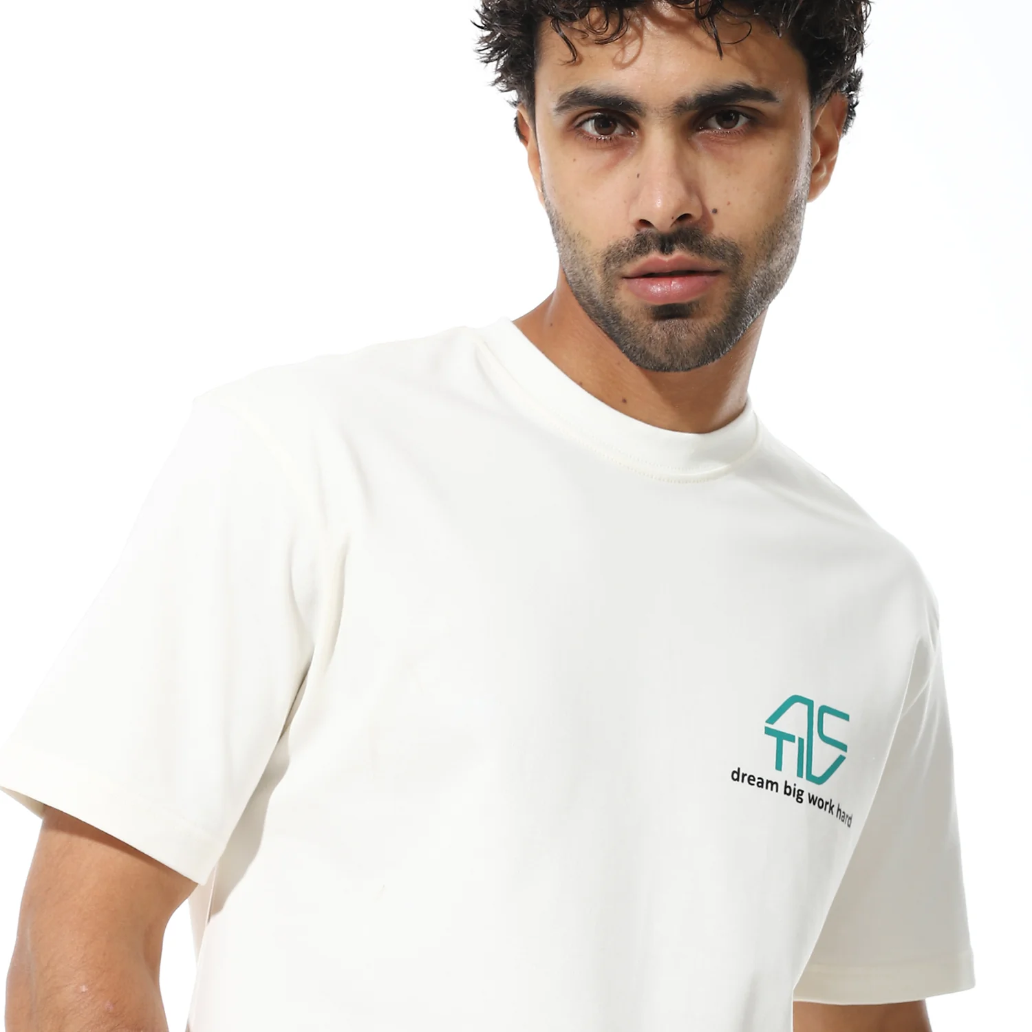 تى شيرت اكتف بيزك راوند رجالى - ابيض - Image 4
