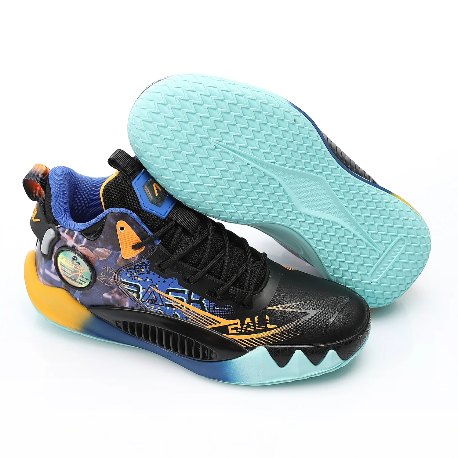 ACTIV MEN'S BASKETBALL SHOES - اسود*ازرق*برتقالى - Image 2