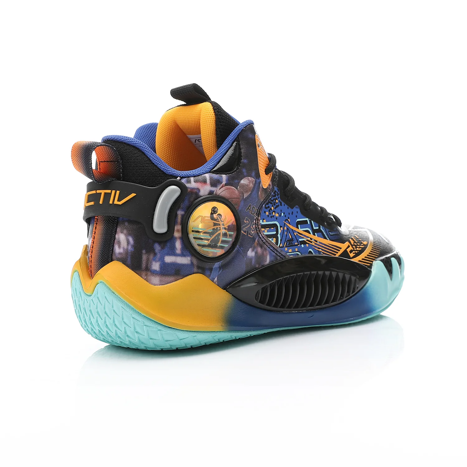 ACTIV MEN'S BASKETBALL SHOES - اسود*ازرق*برتقالى - Image 3