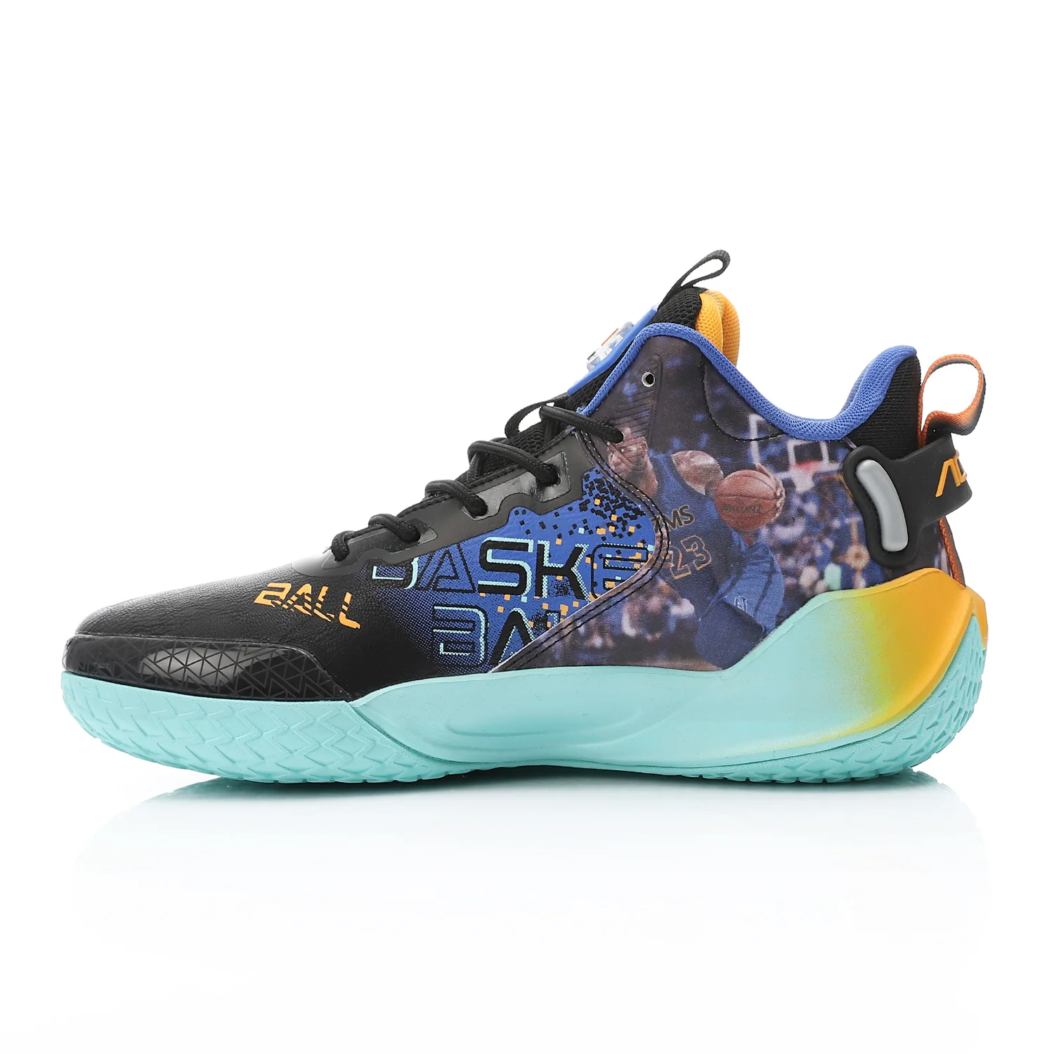 ACTIV MEN'S BASKETBALL SHOES - اسود*ازرق*برتقالى - Image 4