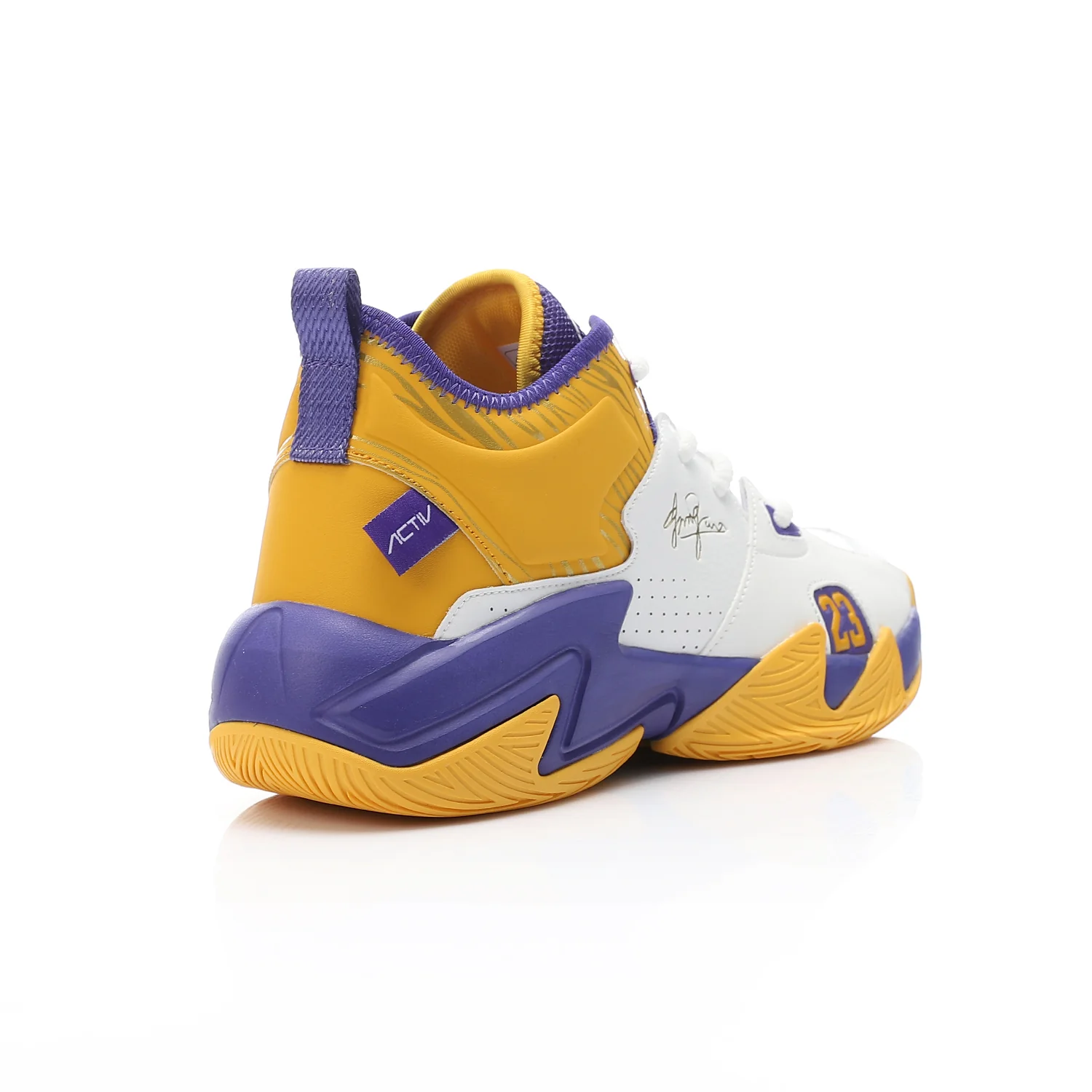 ACTIV MEN'S BASKETBALL SHOES - ابيض*اصفر*بنفسجى - Image 3