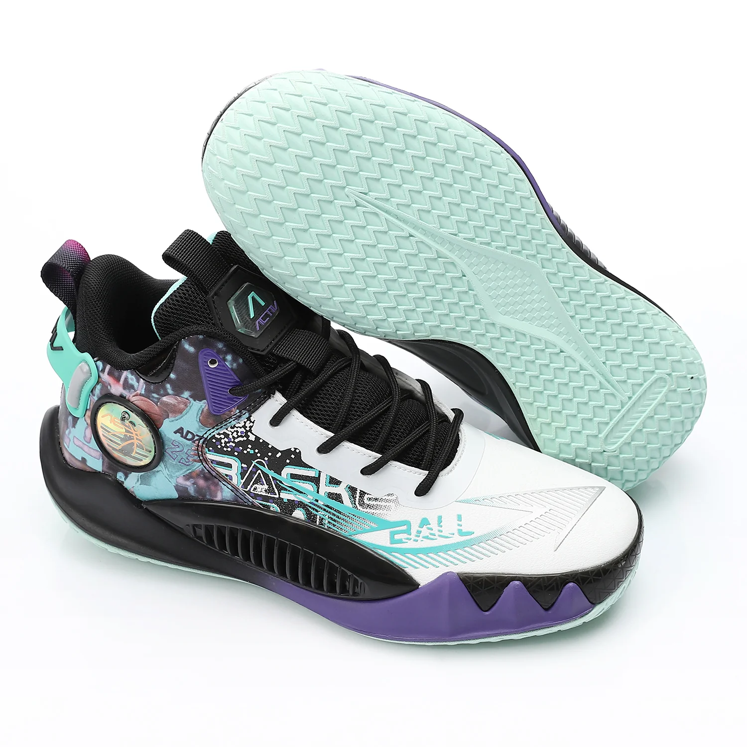 ACTIV MEN'S BASKETBALL SHOES - ابيض*اسود*احمر - Image 2