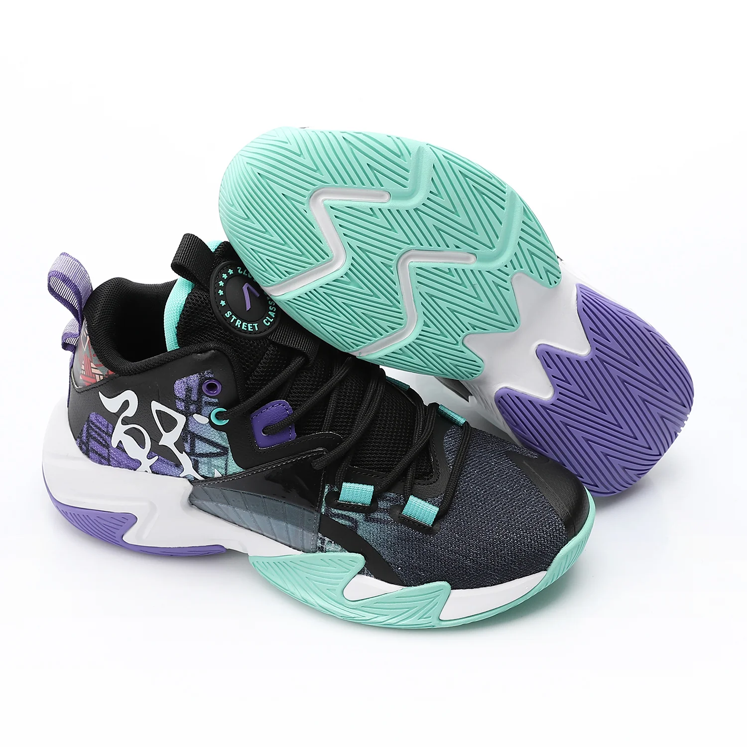 ACTIV MEN'S BASKETBALL SHOES - اسود*ازرق*موف - Image 2