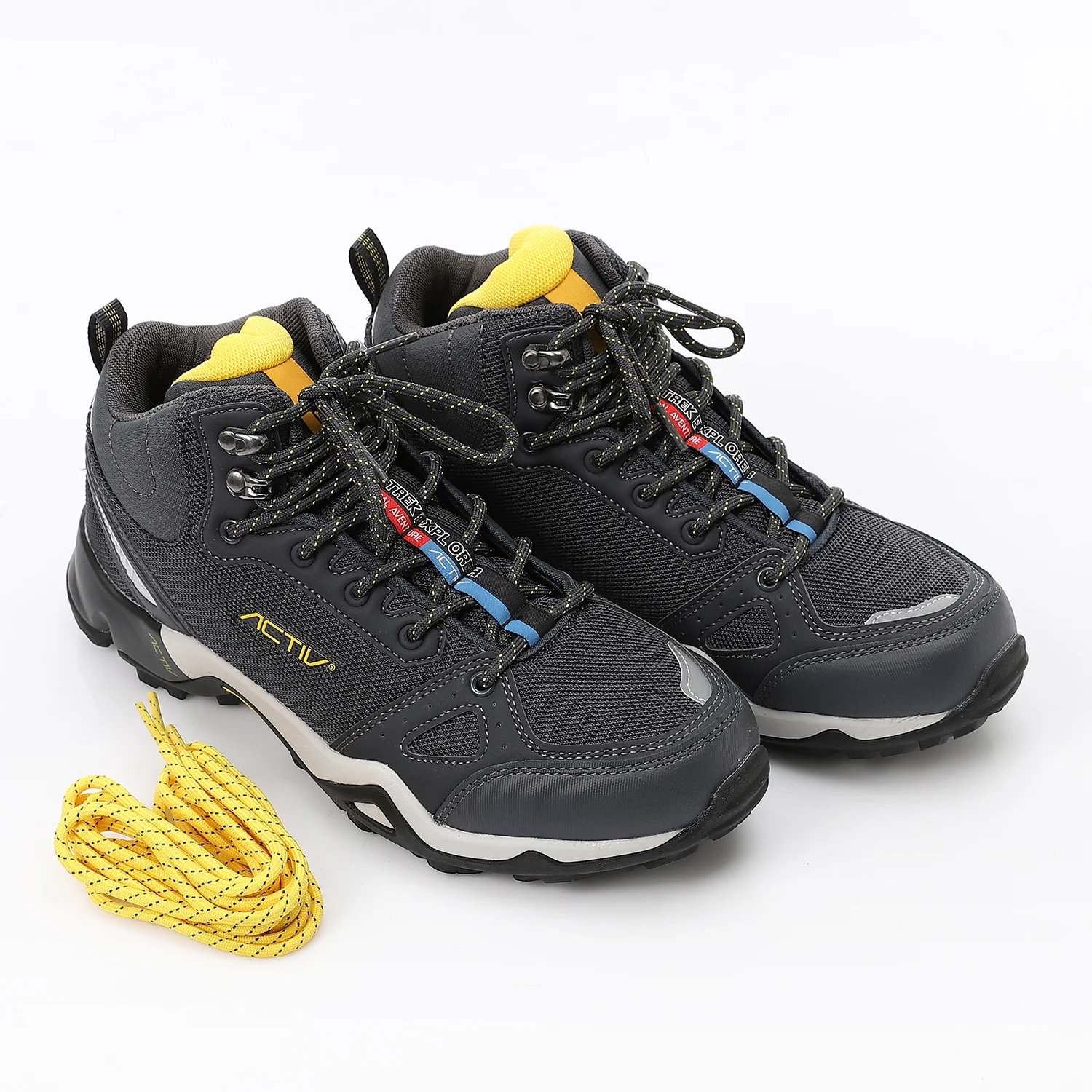 ACTIV MEN'S HALF BOOT SHOES - رمادى*اصفر - Image 2
