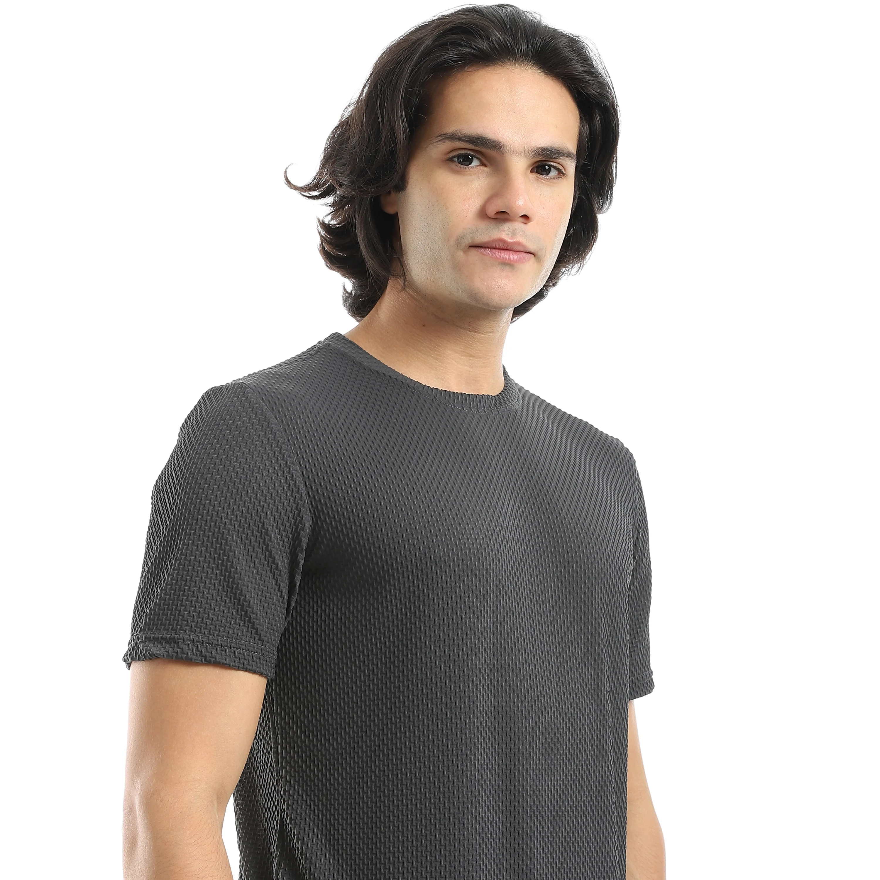 ACTIV MENS PLAIN BASIC T-SHIRT - رمادي فاتج - Image 3