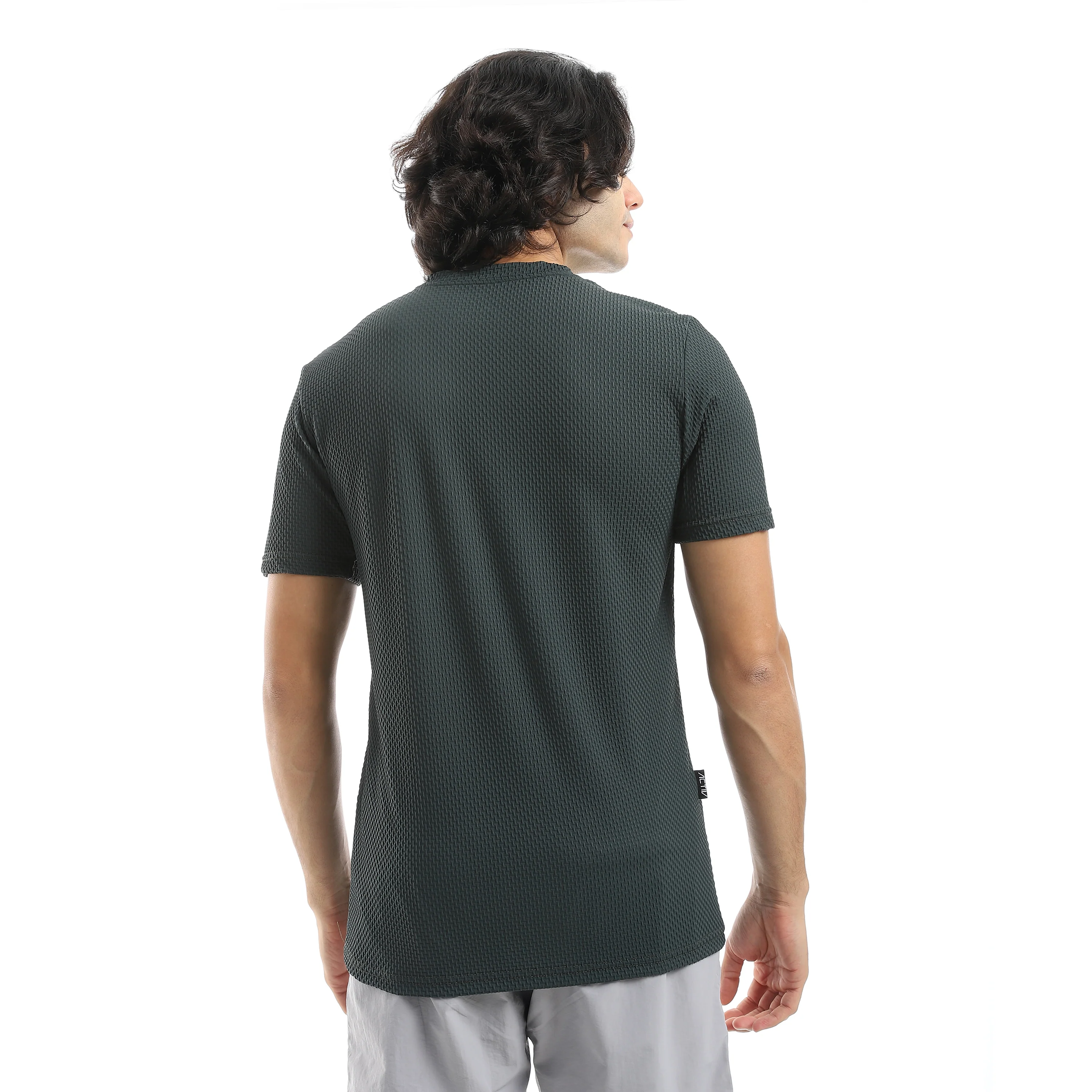 ACTIV MENS PLAIN BASIC T-SHIRT - زيتوني - Image 3