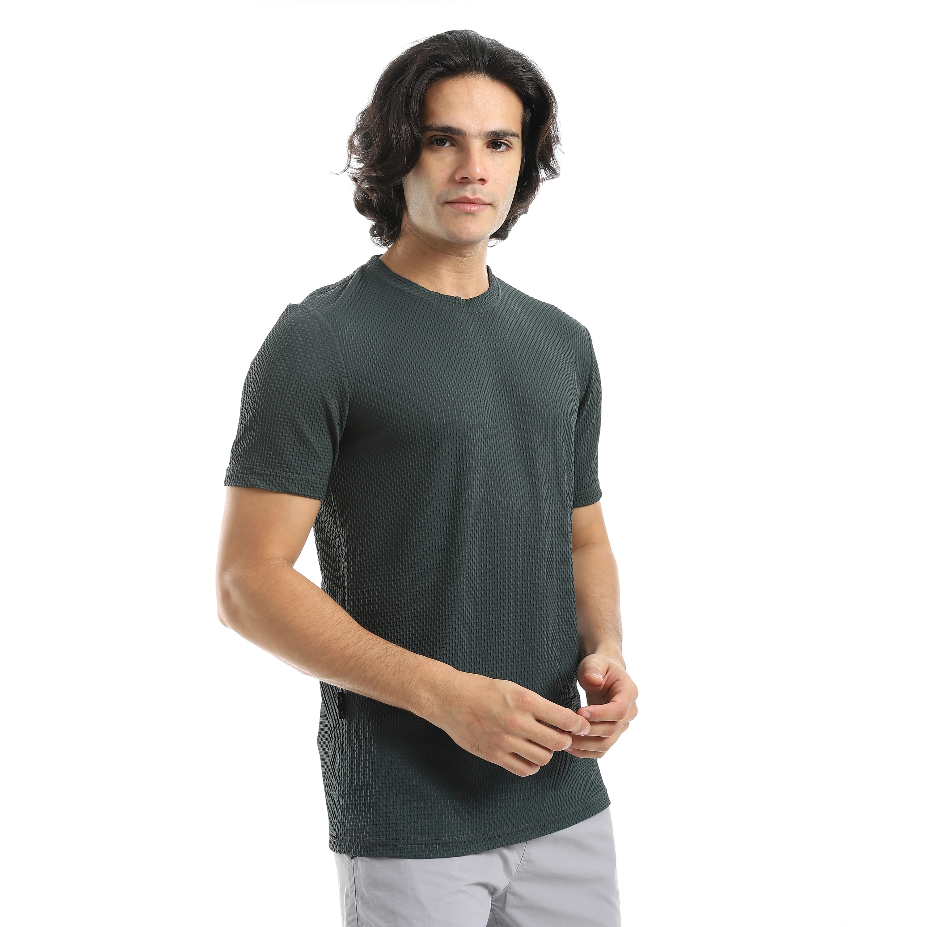 ACTIV MENS PLAIN BASIC T-SHIRT - زيتوني - Image 4