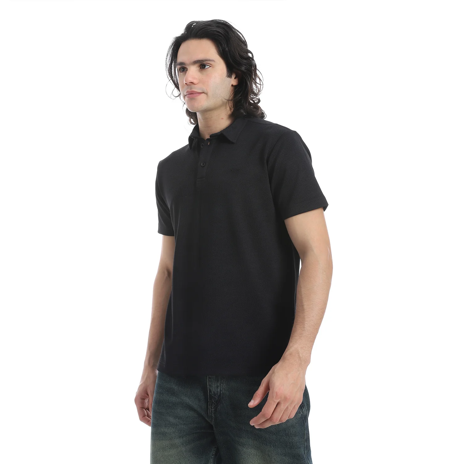 بولو شيرت اكتف رجالى - اسود - Image 2