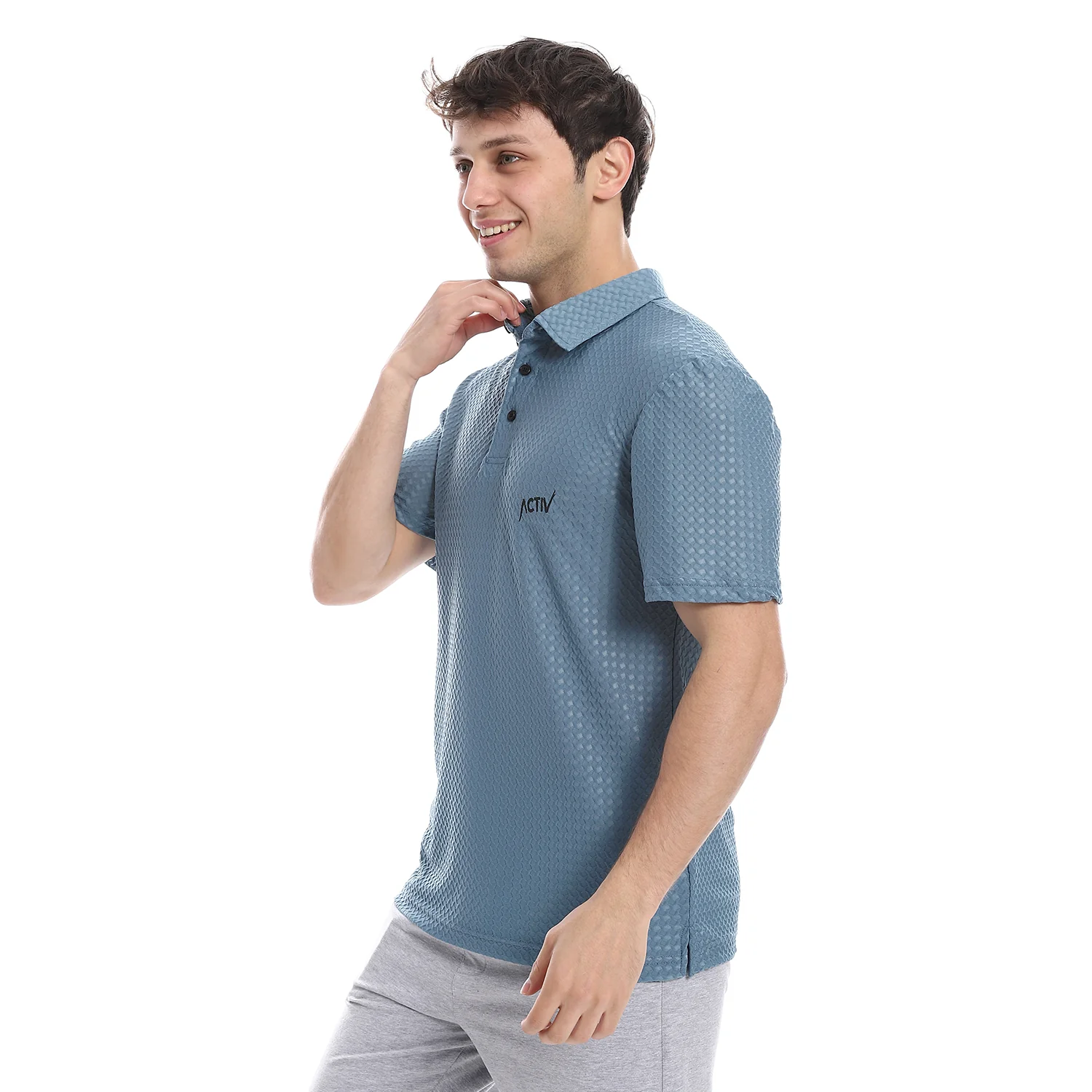 ACTIV MEN'S S/S POLO SHIRT - PETROL - Image 2