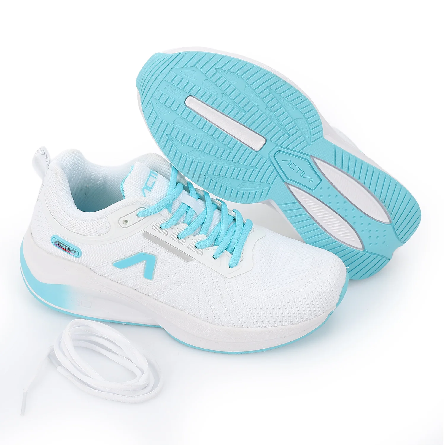 ACTIV MEN'S SHOES - WHT & CYAN - Image 2