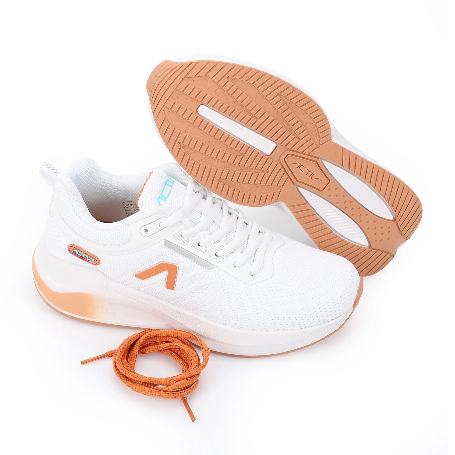 ACTIV MEN'S SHOES - WHT & ORNG - Image 2