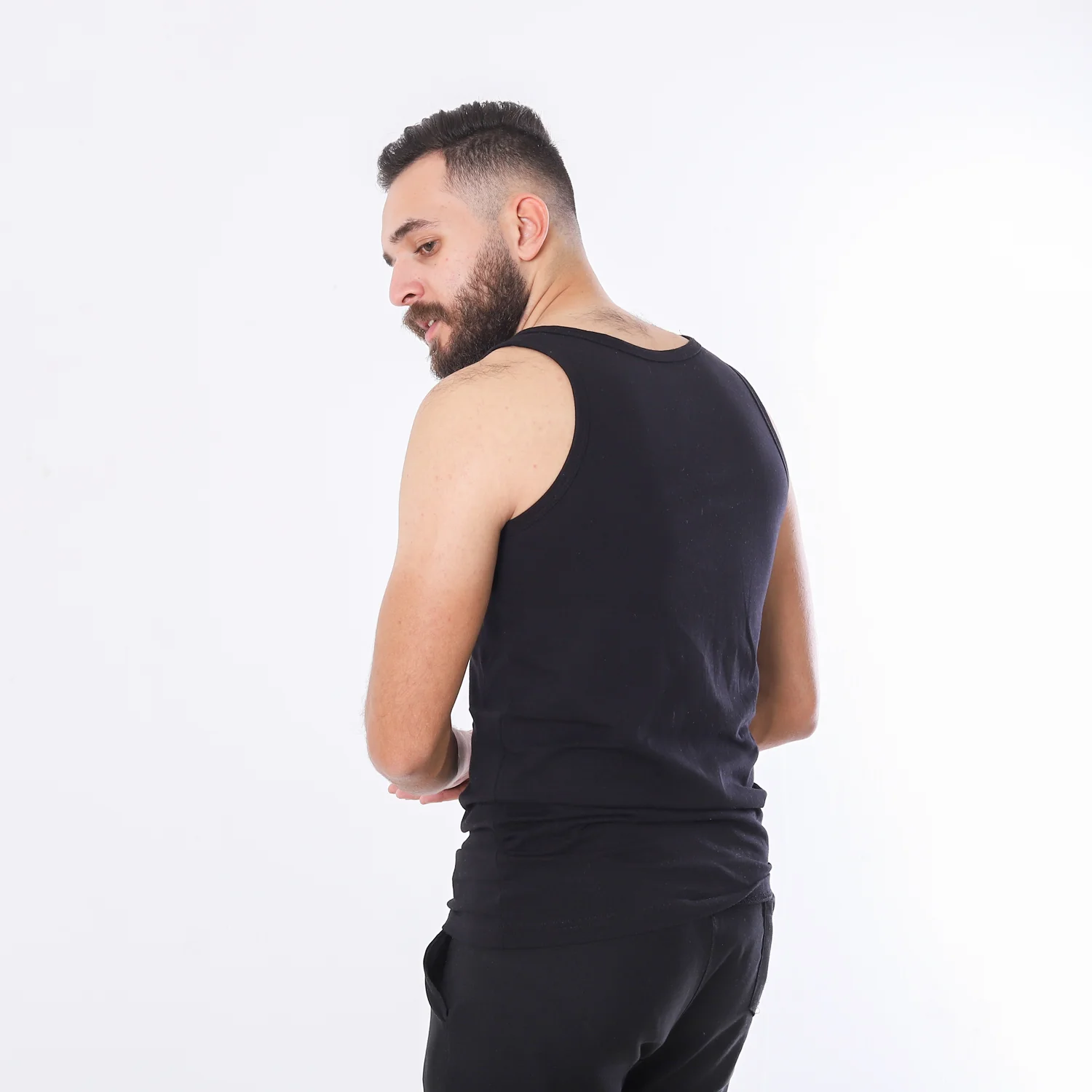 ACTIV MEN'S SINGLET - BLACK - Image 3