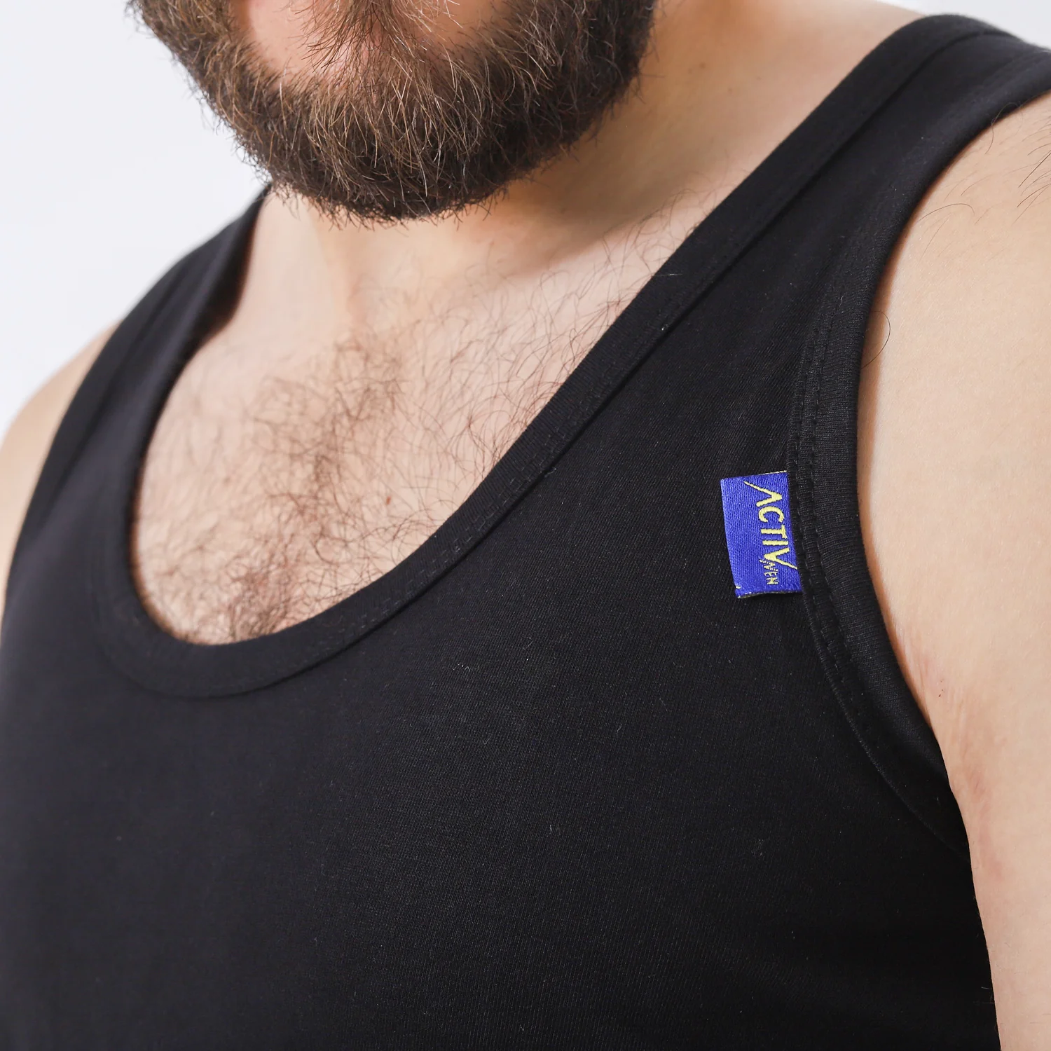 ACTIV MEN'S SINGLET - BLACK - Image 4
