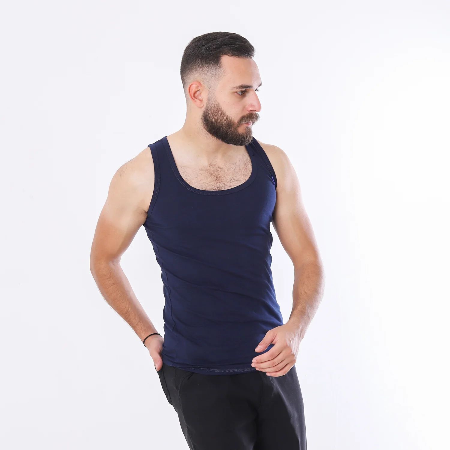 ACTIV MEN'S SINGLET - NAVY - Image 2