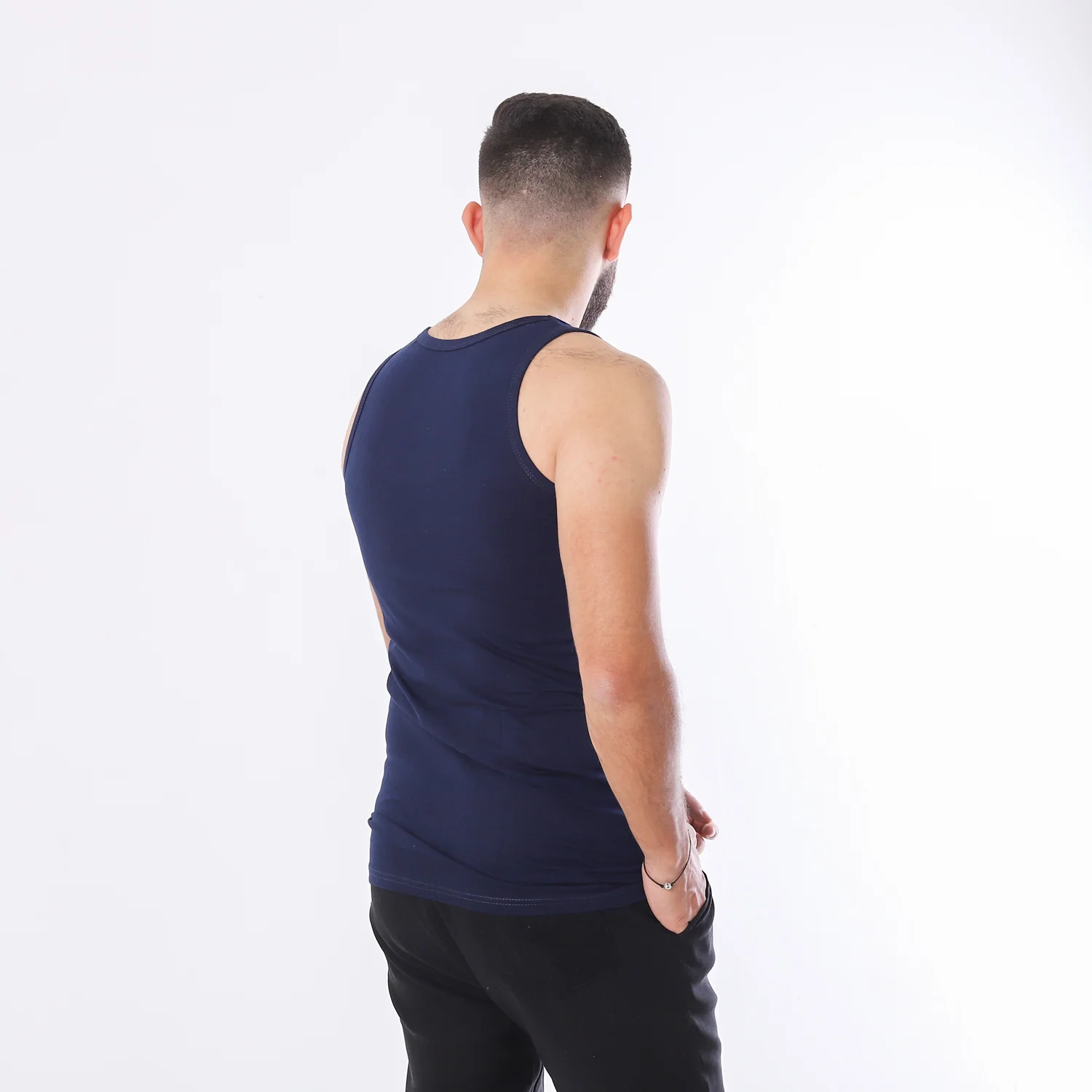 ACTIV MEN'S SINGLET - NAVY - Image 4