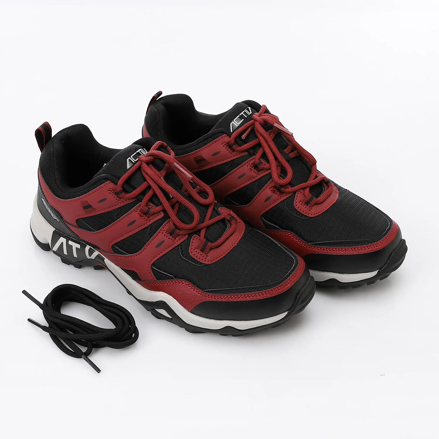ACTIV MEN'S TREKKING SHOES - احمر غامق*اسود - Image 2