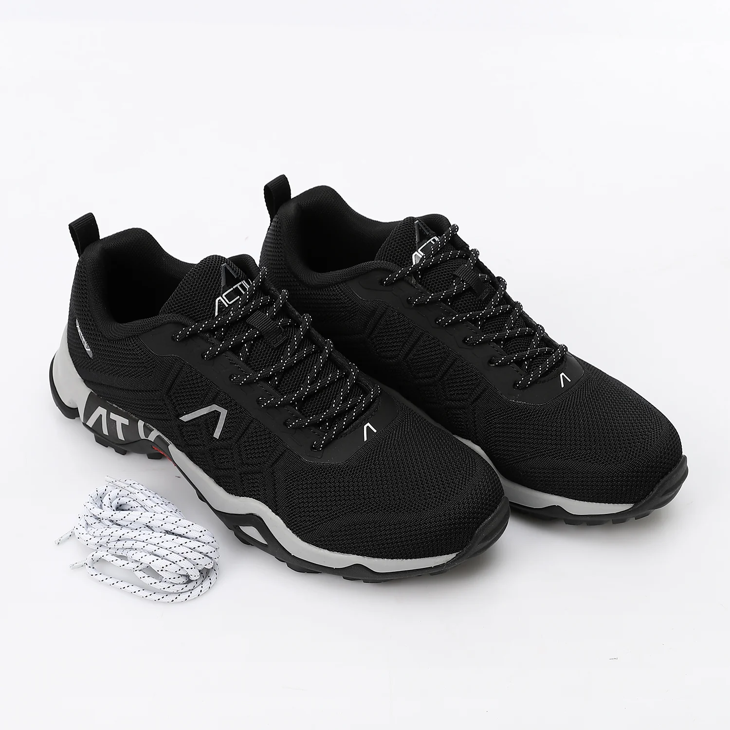 ACTIV MEN'S TREKKING SHOES - BLK & WHIT - Image 2