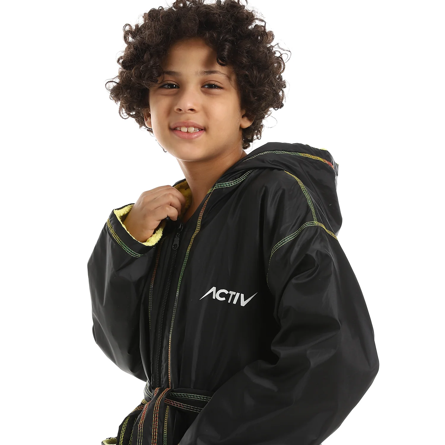 ACTIV WATERPROOF ZIP BATHROBE - اسود - Image 4
