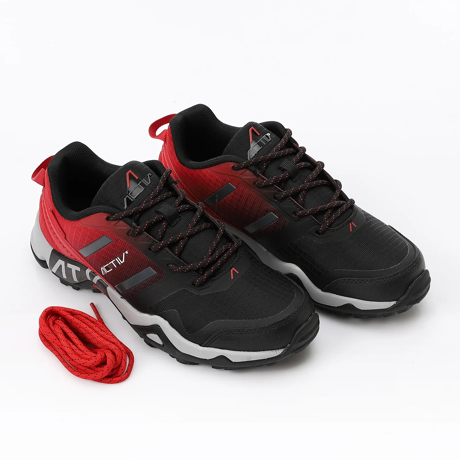 ACTIV WOMEN'S TREKKING SHOES - BLK & RED - Image 2