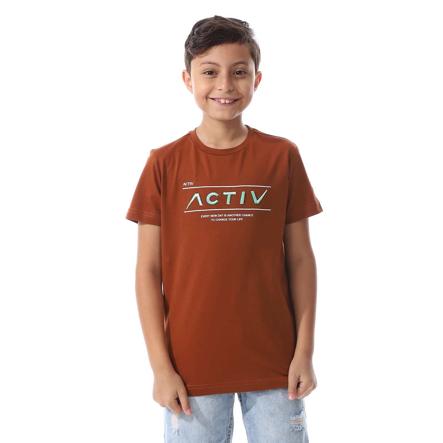 ACTIVEW KIDS BASIC T-SHIRT - COPPER - Image 4