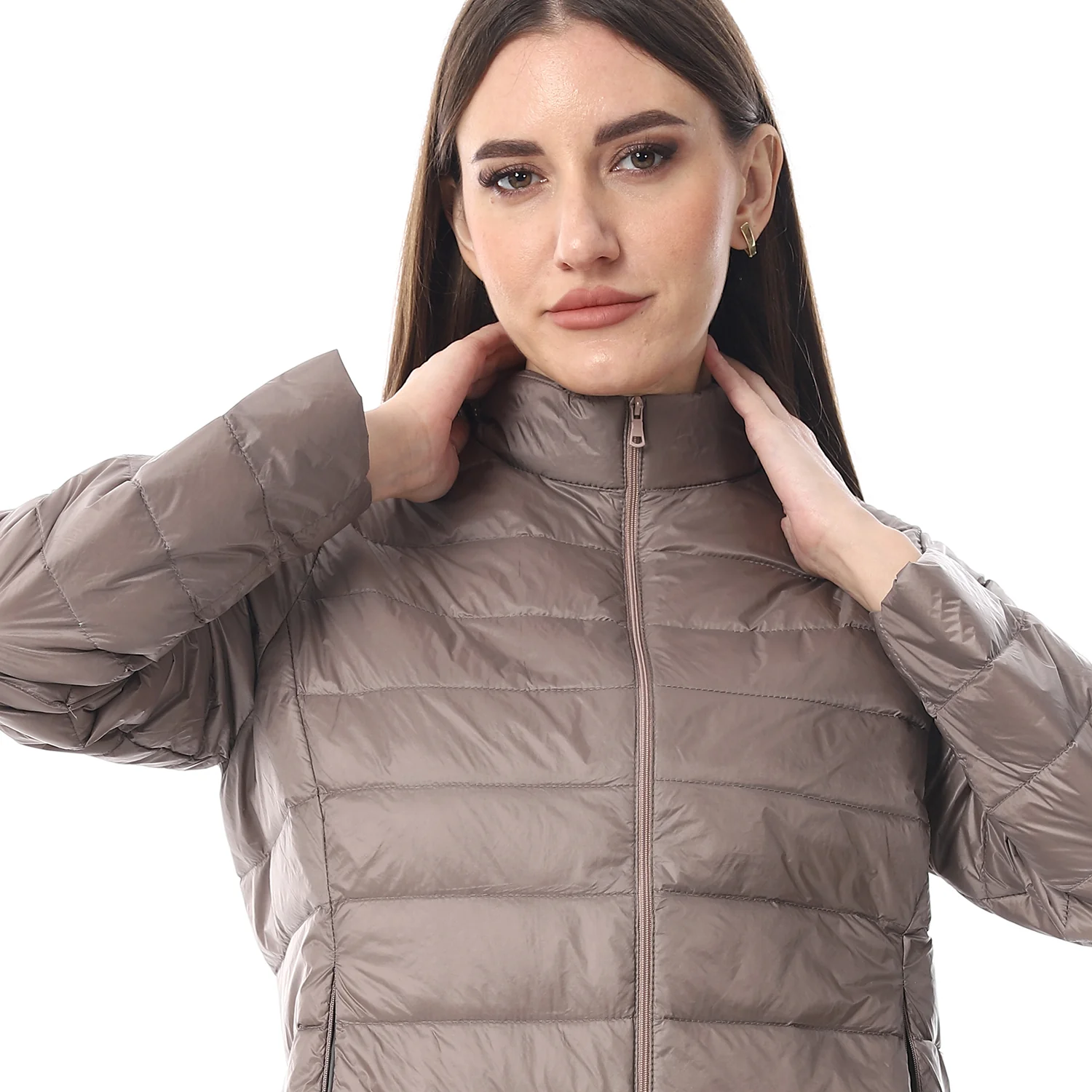 ACTIVNEW LADY'S DOWN JACKET - KHAKI - Image 4