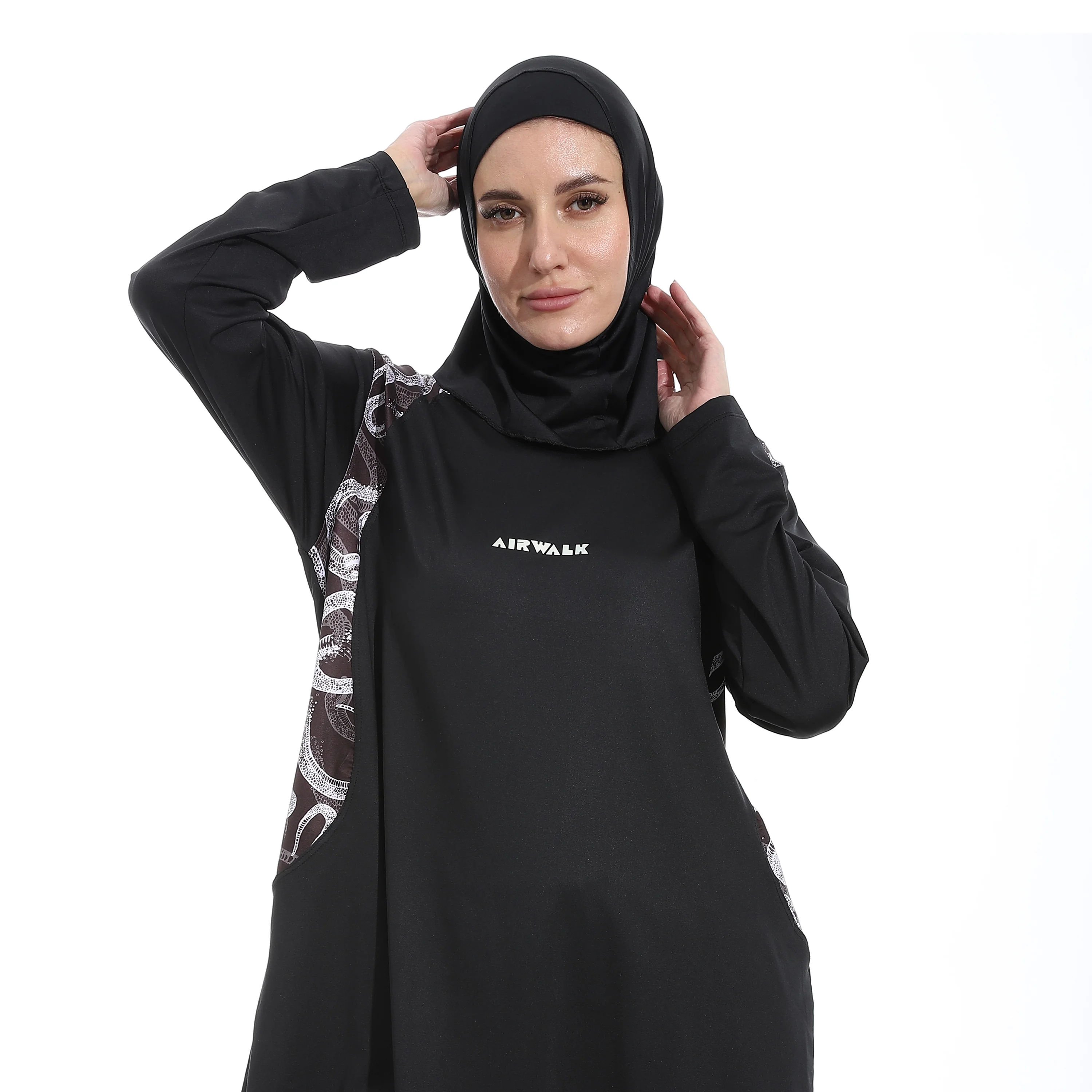 AIRWALK WOMENS BURKINI BIGSIZE - اسود*كحلي - Image 4