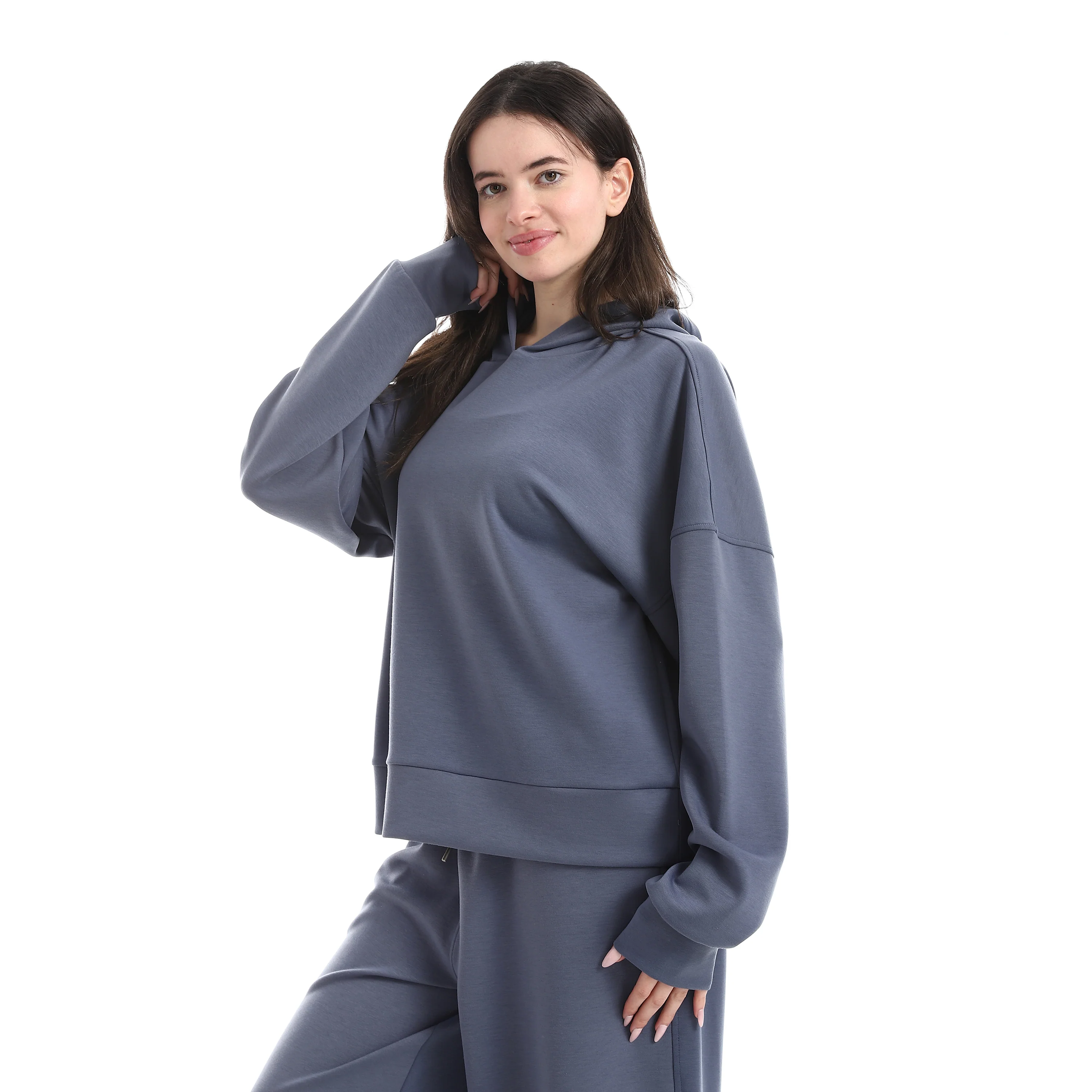 BOX CROPPED HOODIE - بيترولي - Image 2