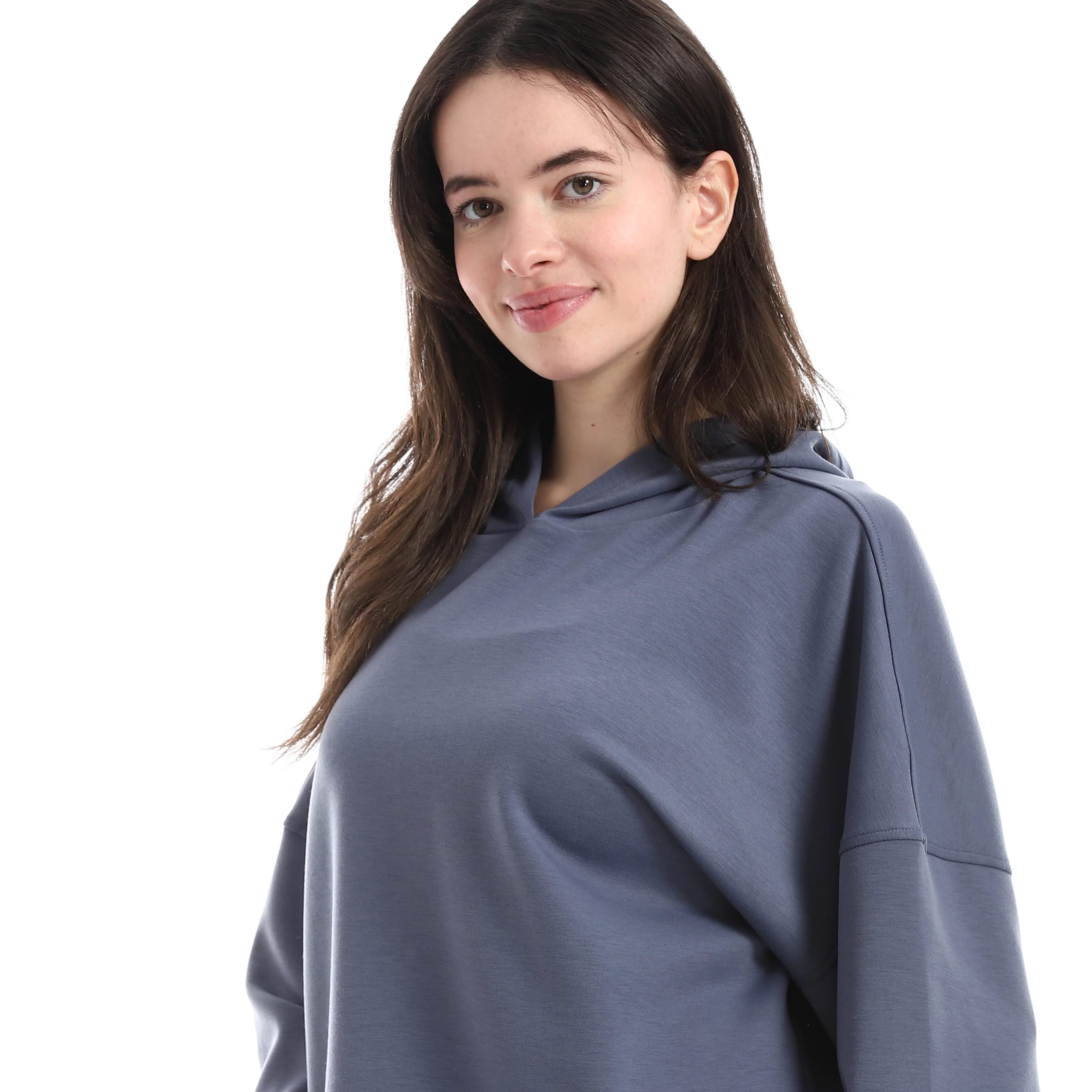 BOX CROPPED HOODIE - بيترولي - Image 4