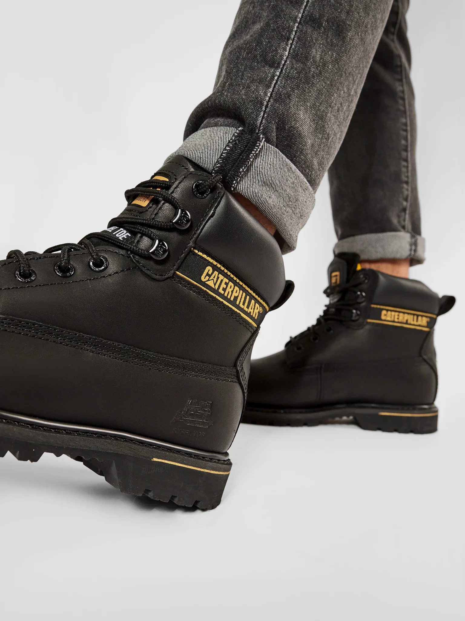 CAT HOLTON S3 HRO SRC SHOES - اسود - Image 5