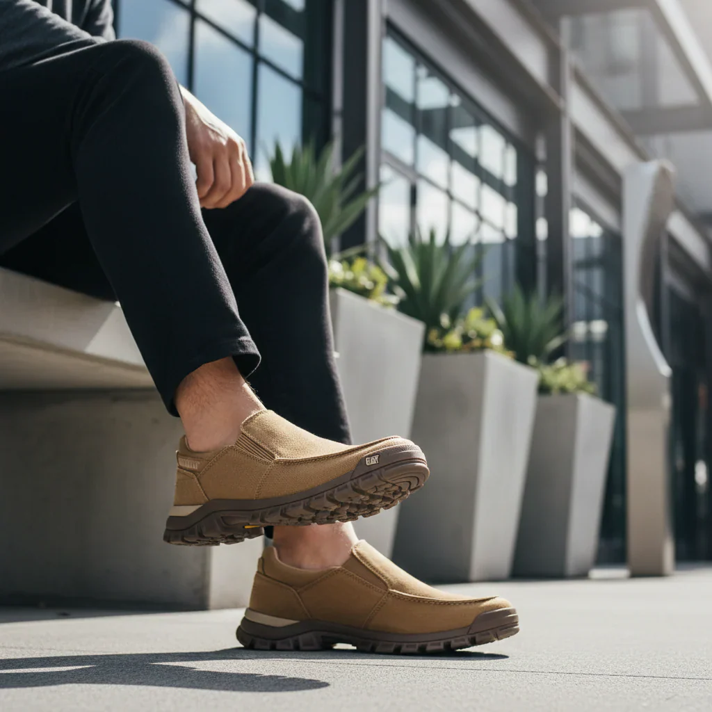 CAT THRESHOLD SLIP ON CNV SHOE - بنى - Image 3